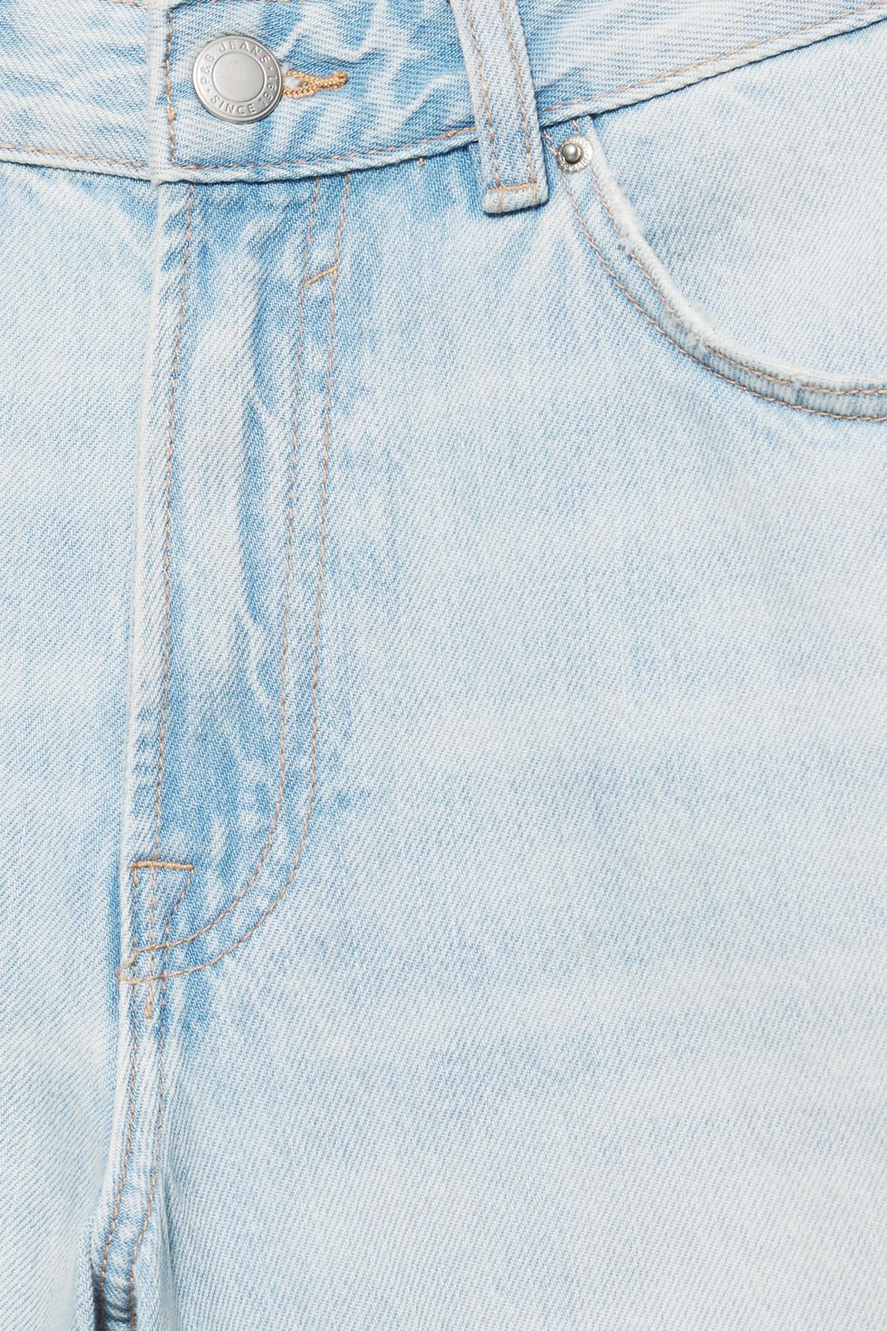 Low-rise denim jorts — Faded blue
