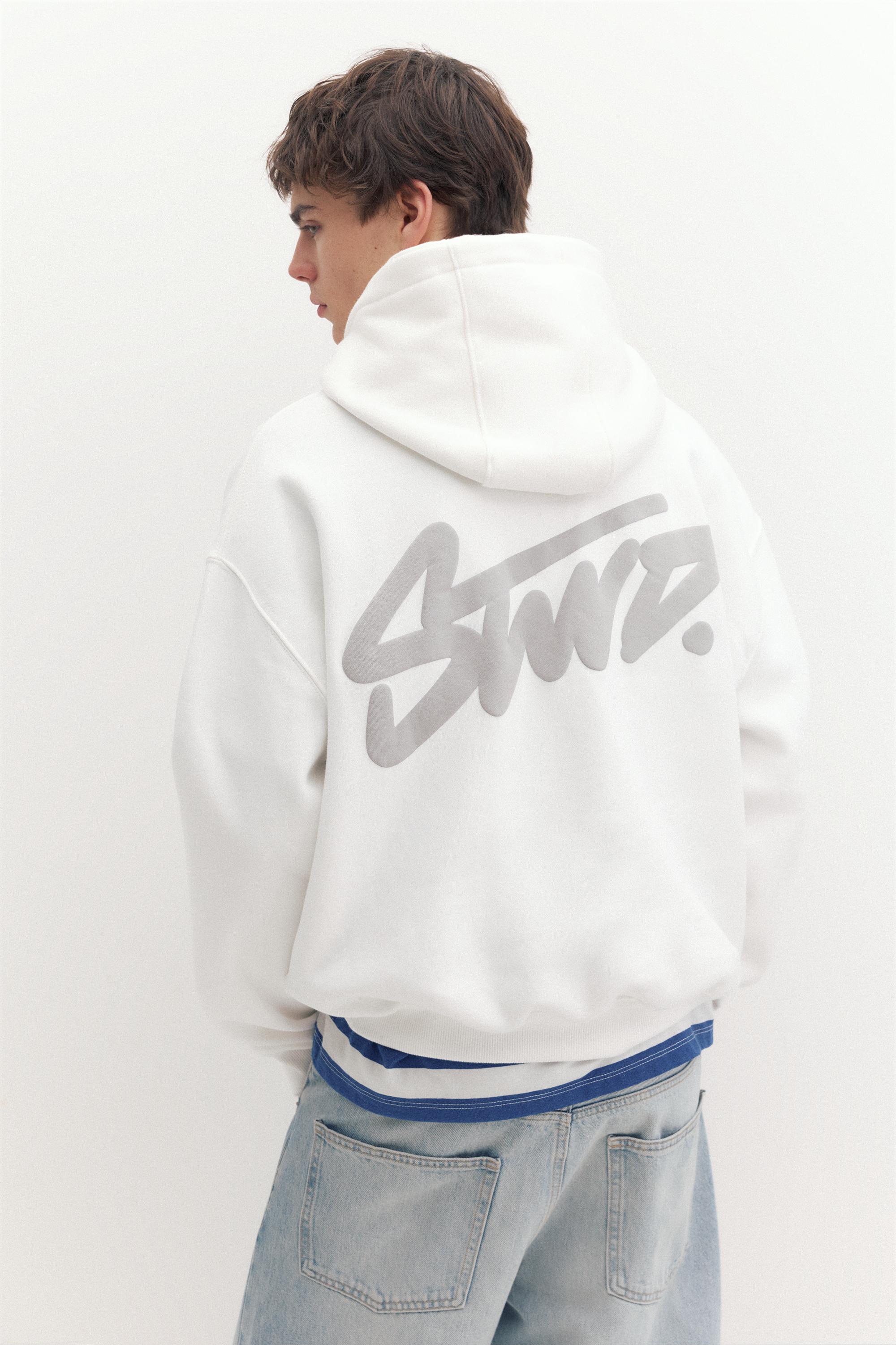 STWD logo boxy hoodie — Off white