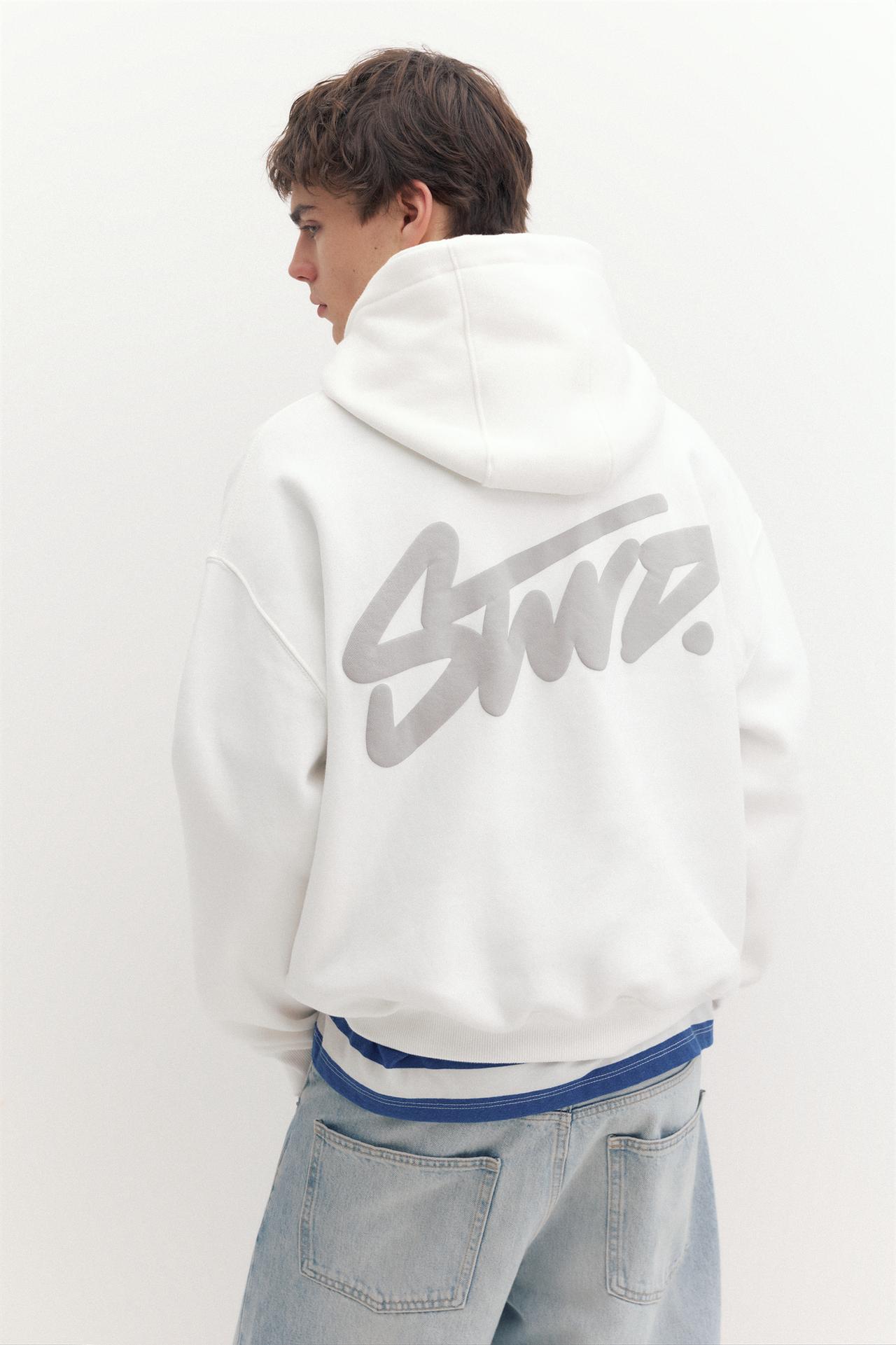 STWD logo boxy hoodie — Off white