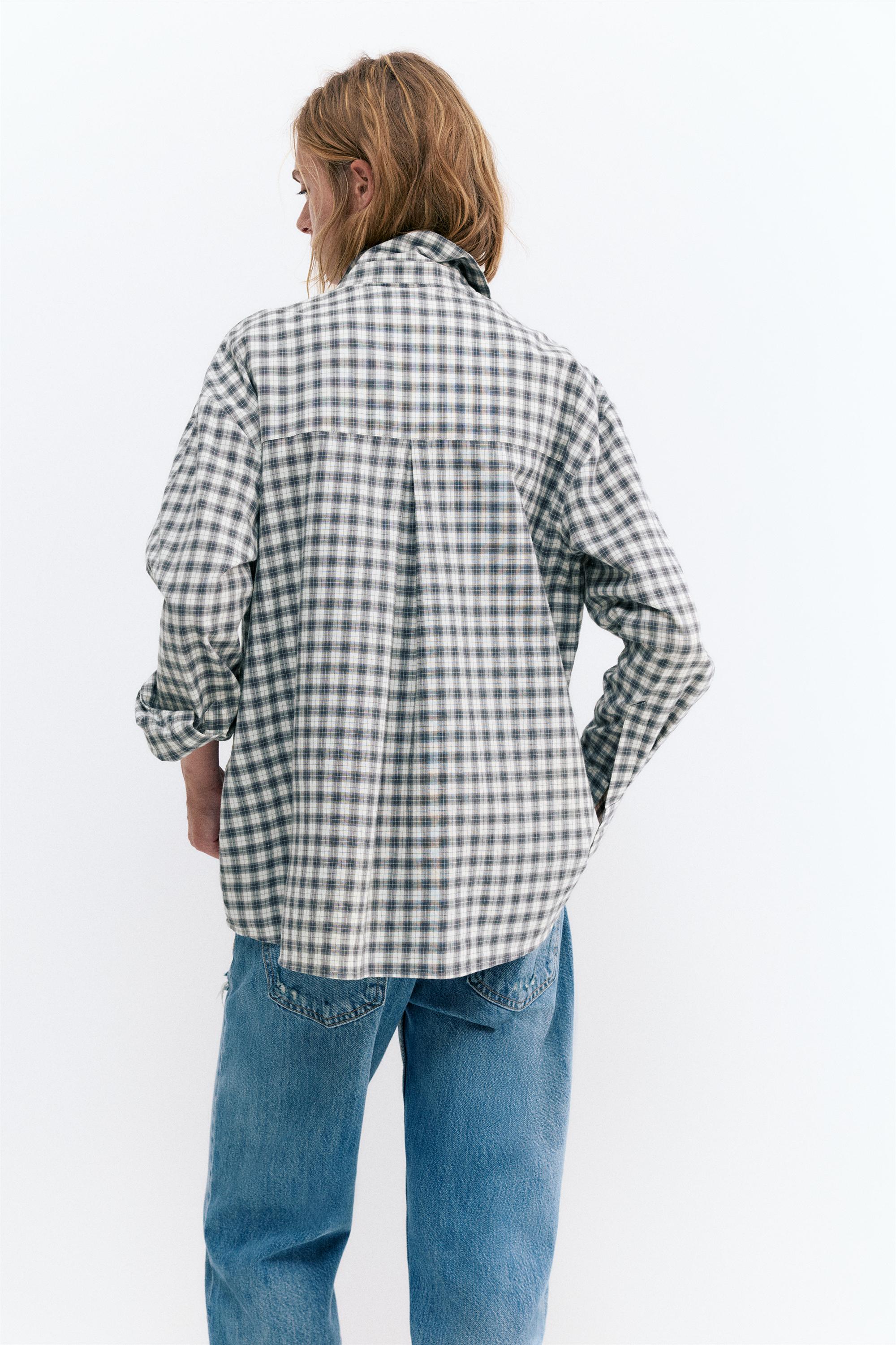 Çok konumlu bandana detaylı kareli gömlek - Görsel 11