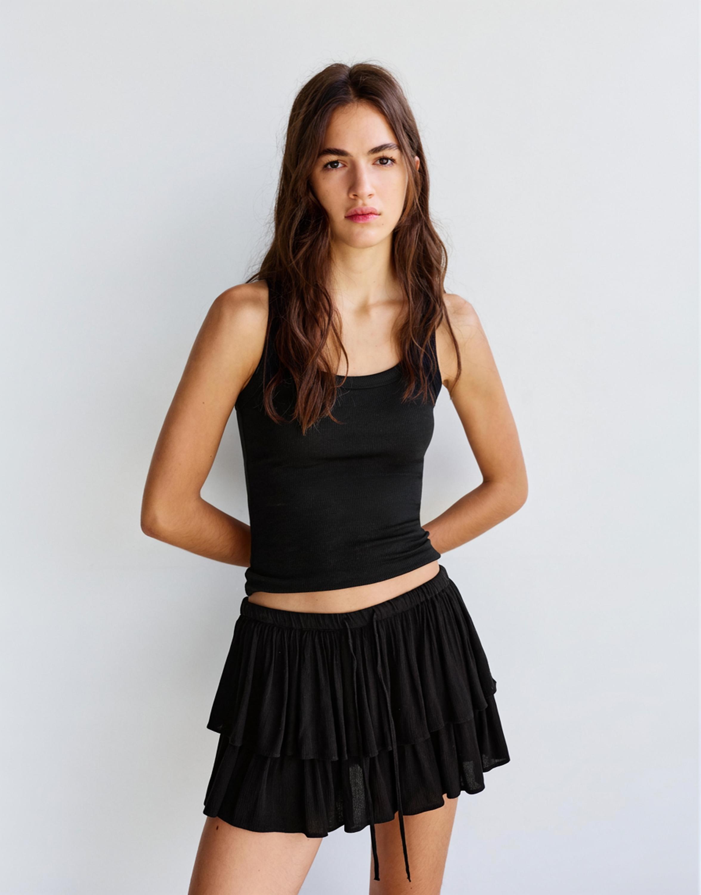 Volanlı şort etek - Görsel 47