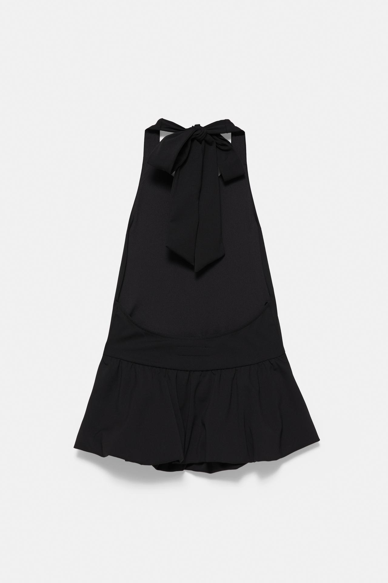 Halter peplum top — Black