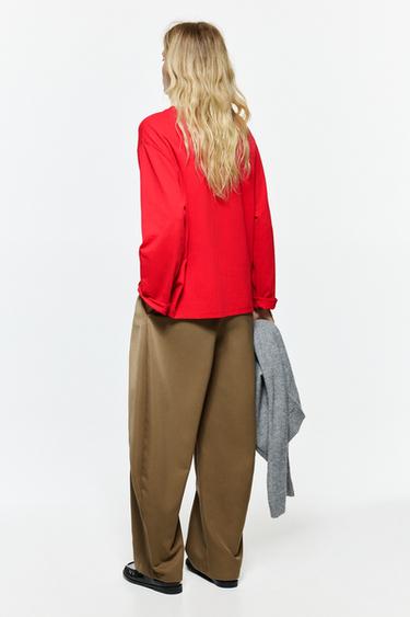 Oversize long sleeve T-shirt — Red 2
