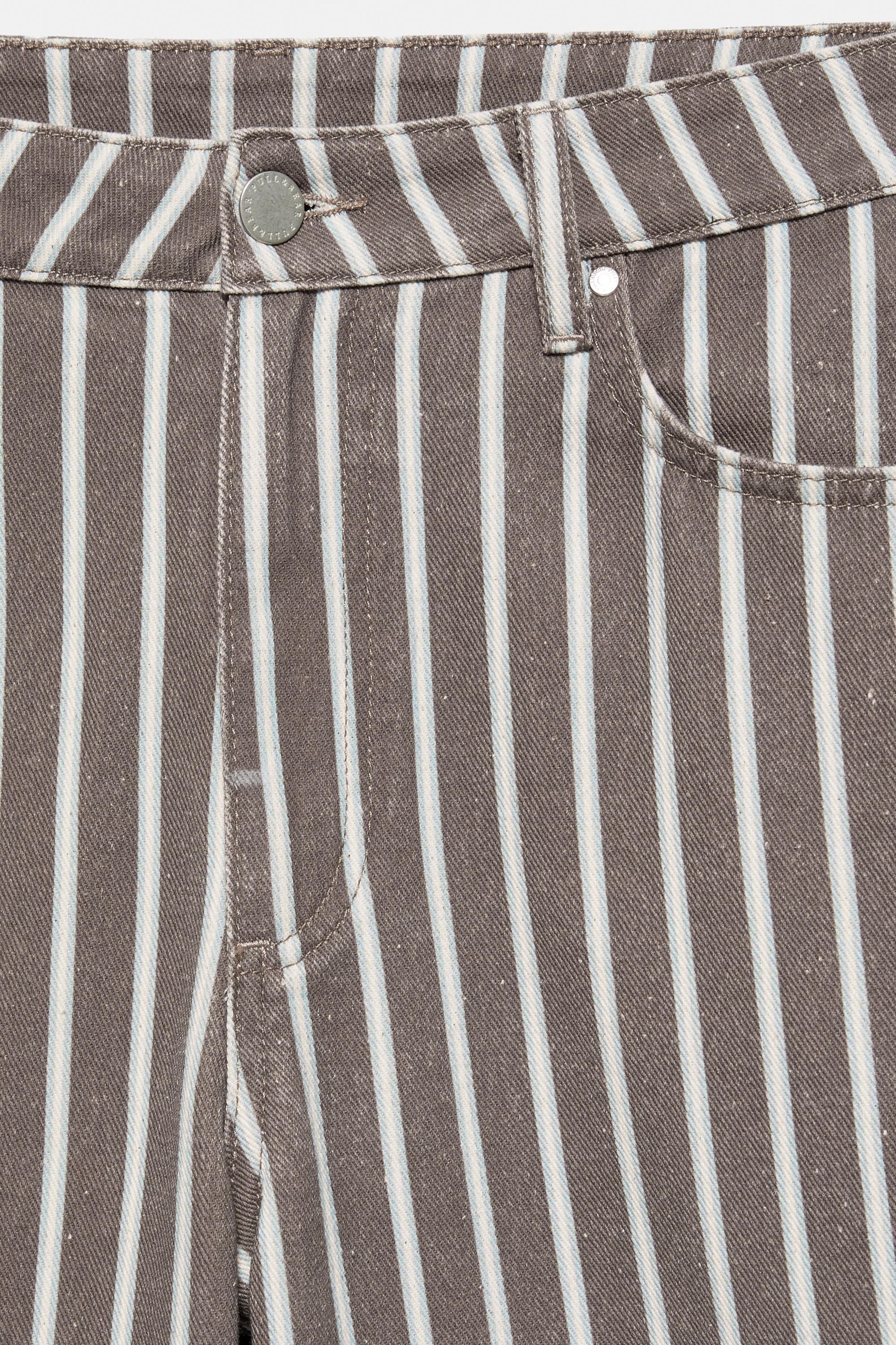 Low-rise striped baggy jeans — Brown