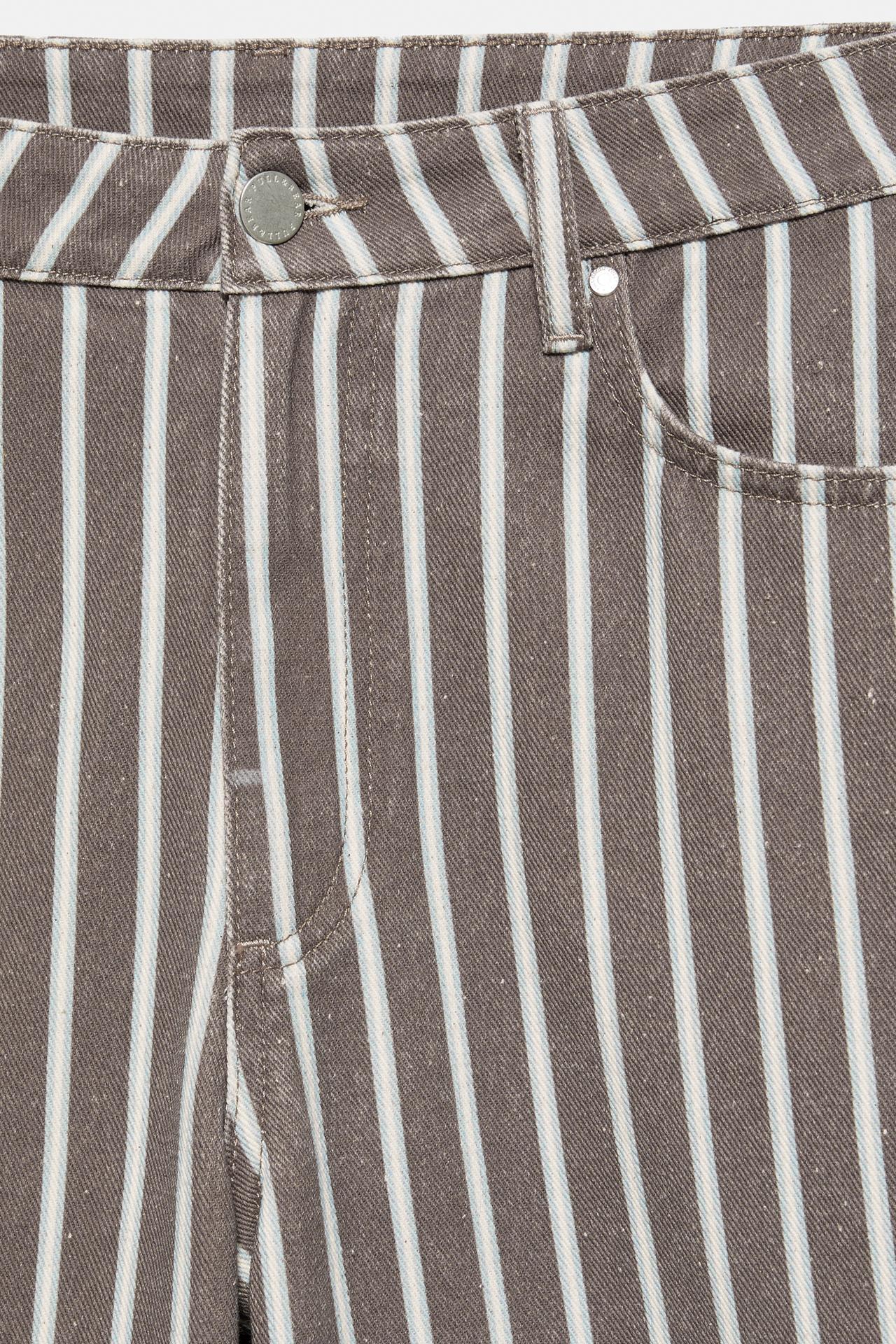 Low-rise striped baggy jeans — Brown