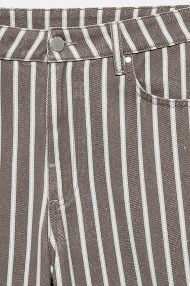 Low-rise striped baggy jeans — Brown 8