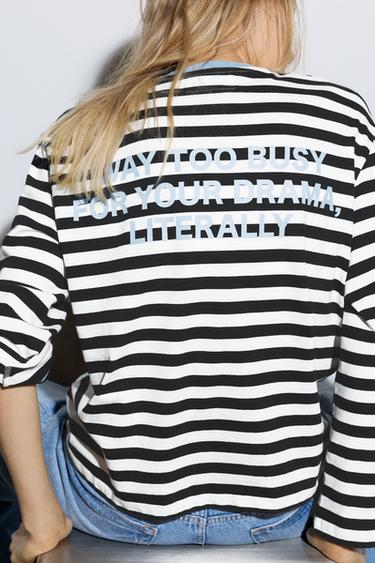 Long sleeve striped T-shirt — Black 4