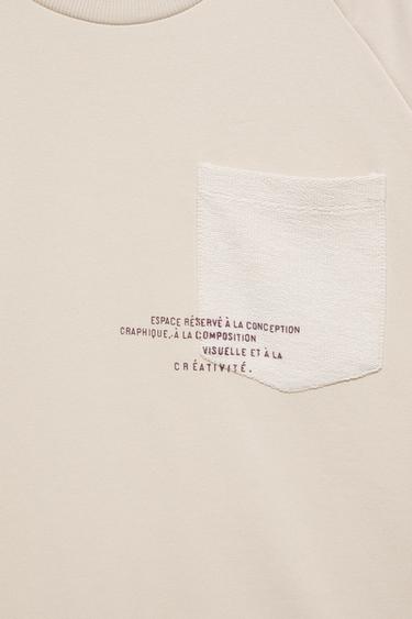 T-shirt with pocket and slogan — Sand 7