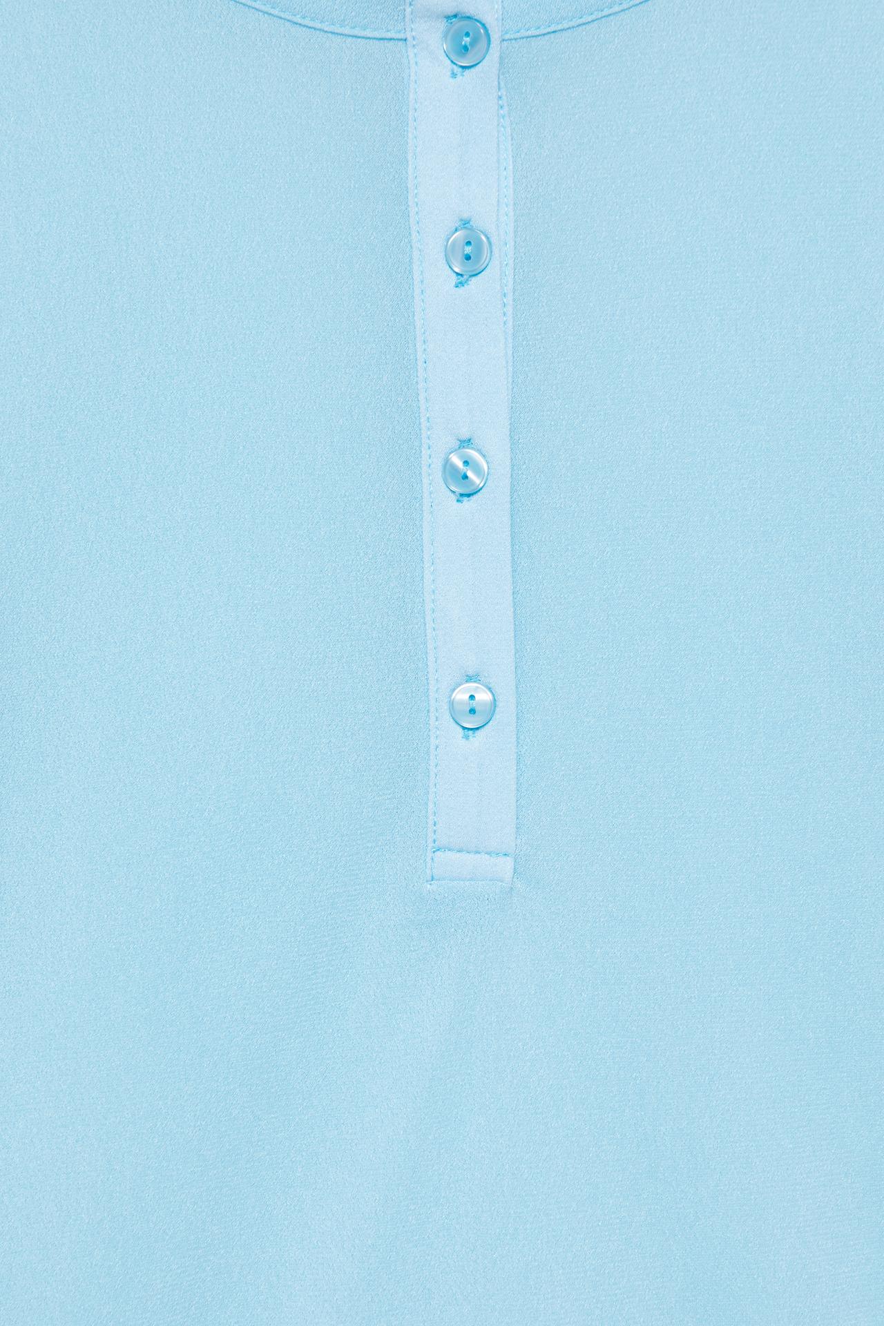 Semi-sheer Henley neck T-shirt — Pale blue