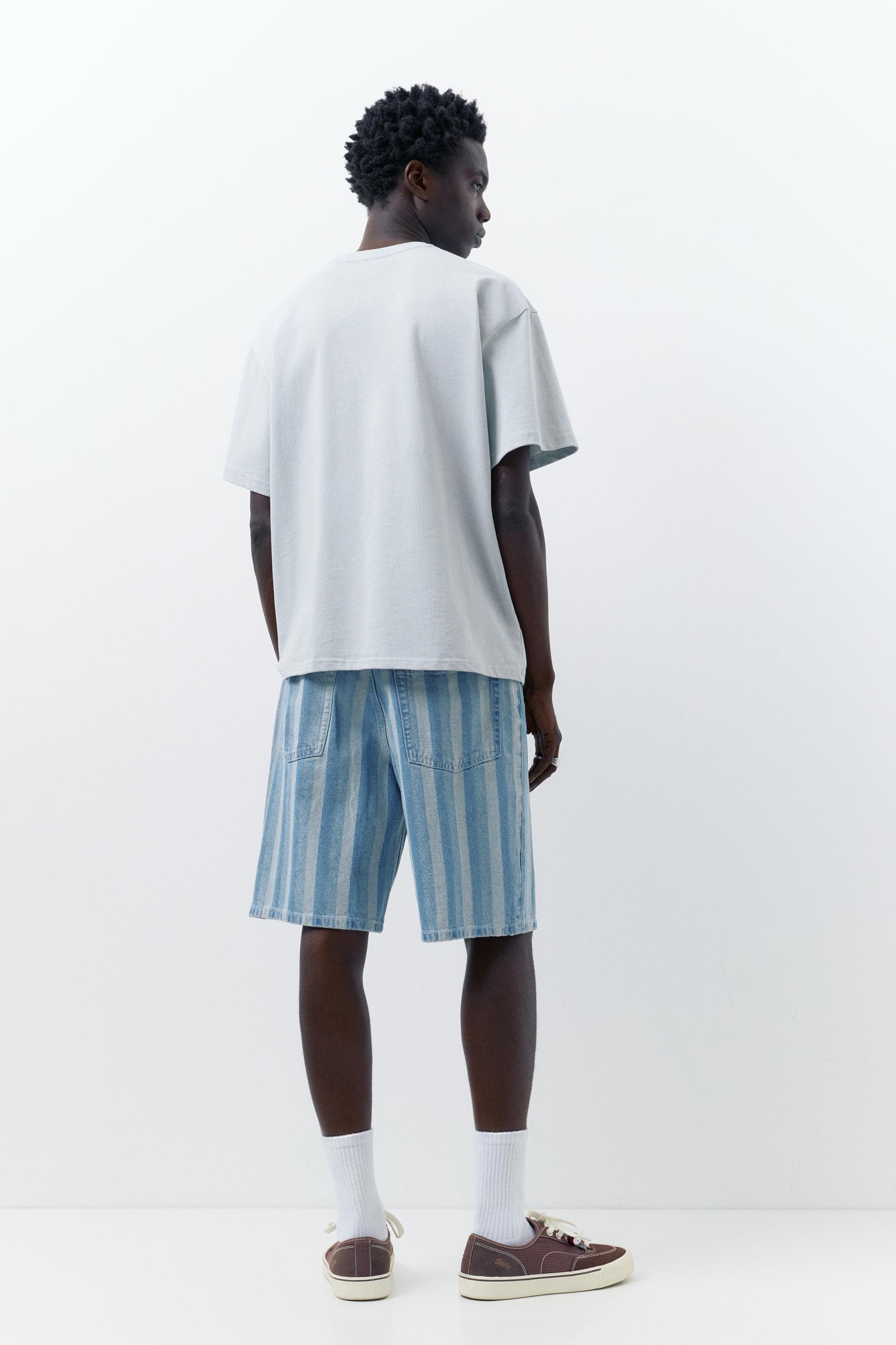 Baggy denim Bermuda shorts — Blue