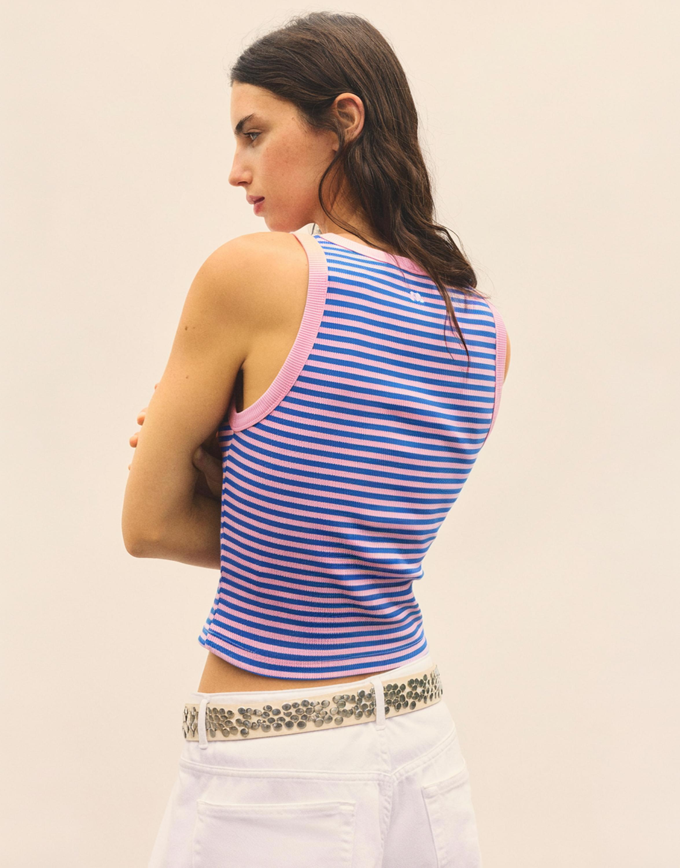 Striped tank top — Deep blue