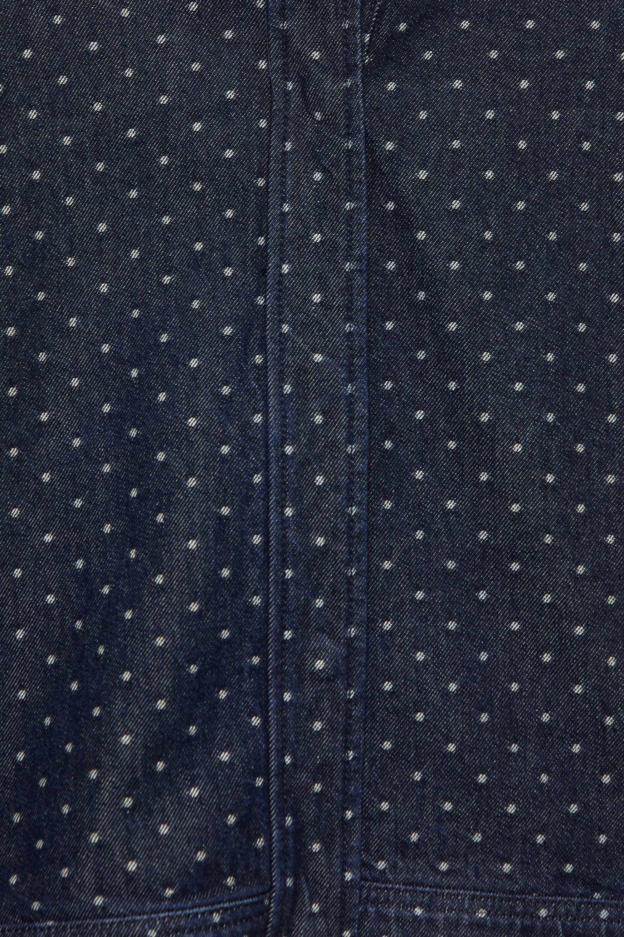 Polka dot denim jacket — Navy