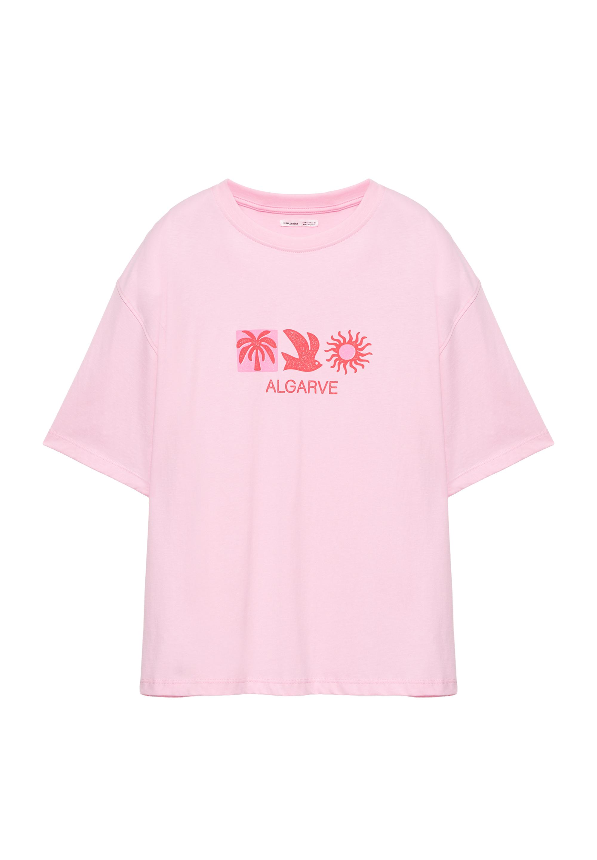 Algarve oversize graphic T-shirt — Pink