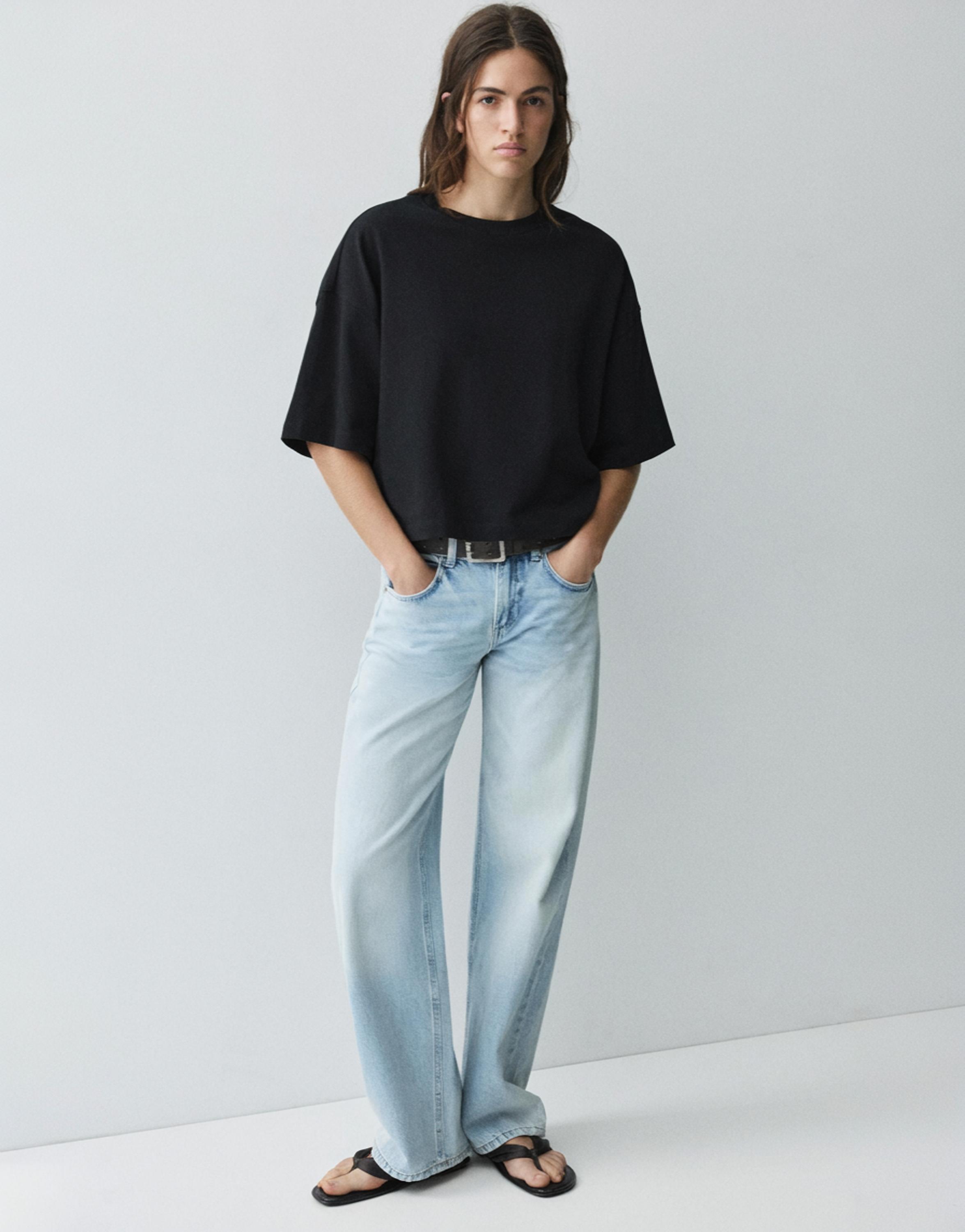 Boxy fit short sleeve T-shirt — Black