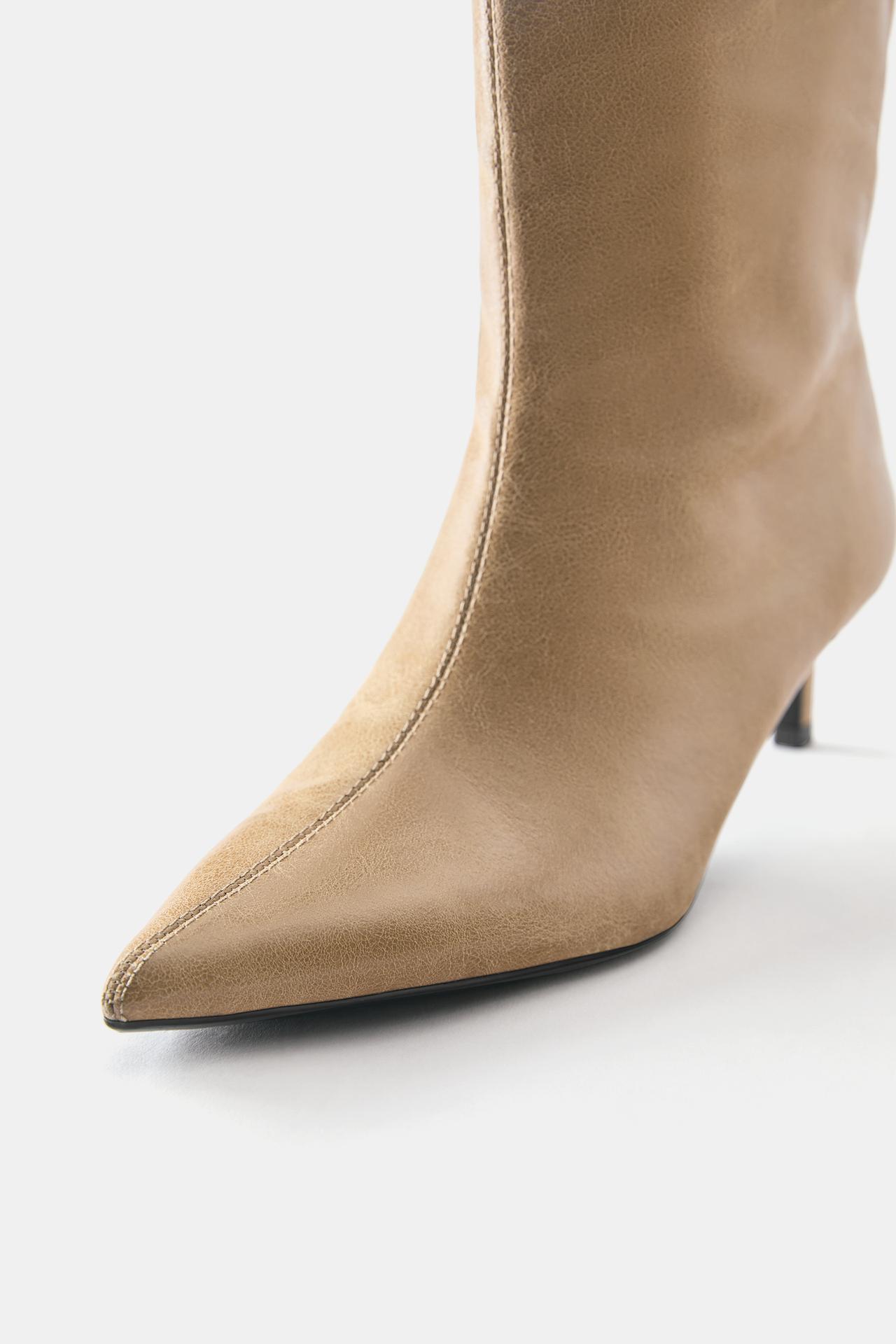 Lace-up high-heel boots — Leather