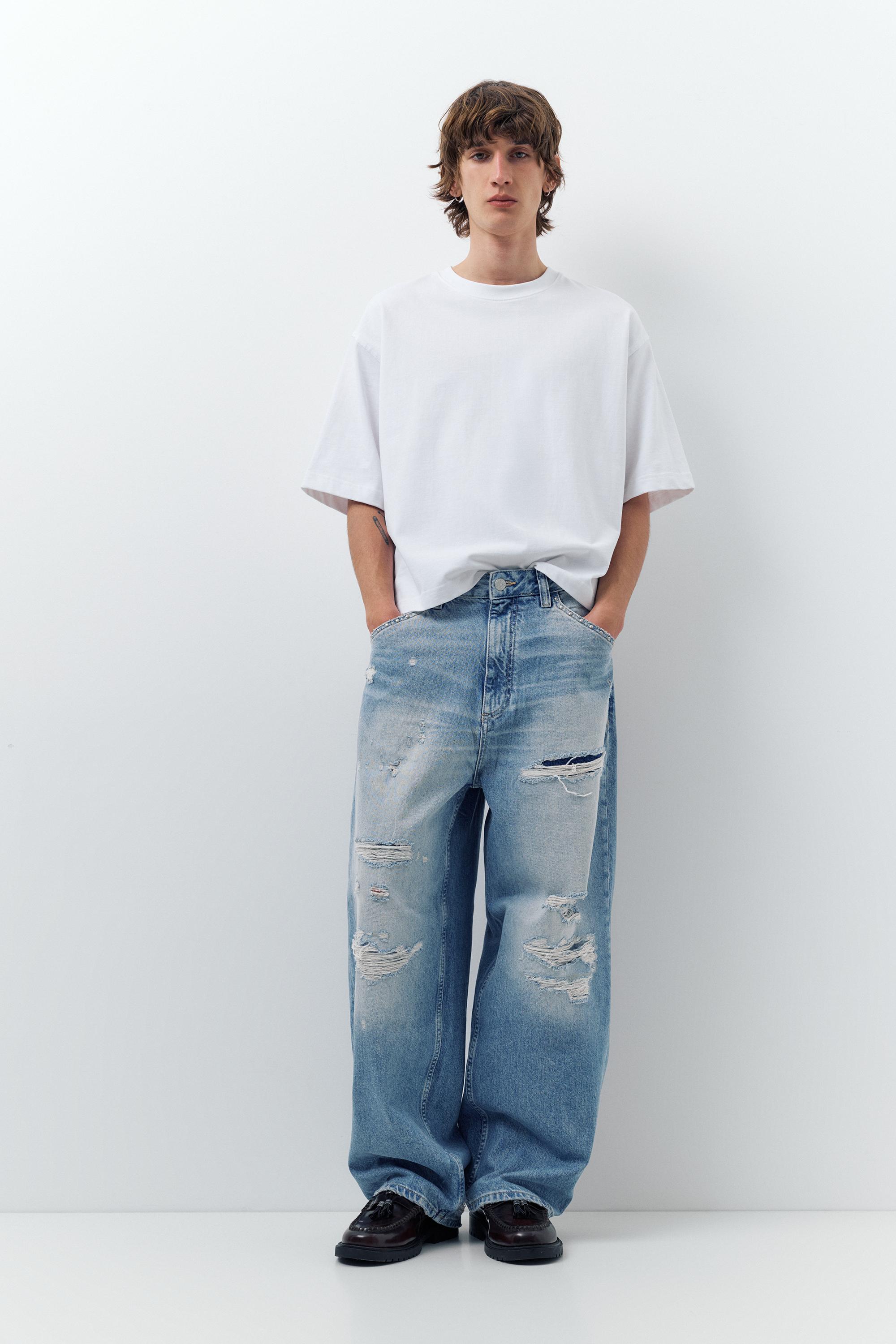 Distressed süper bol paça jean - Görsel 12