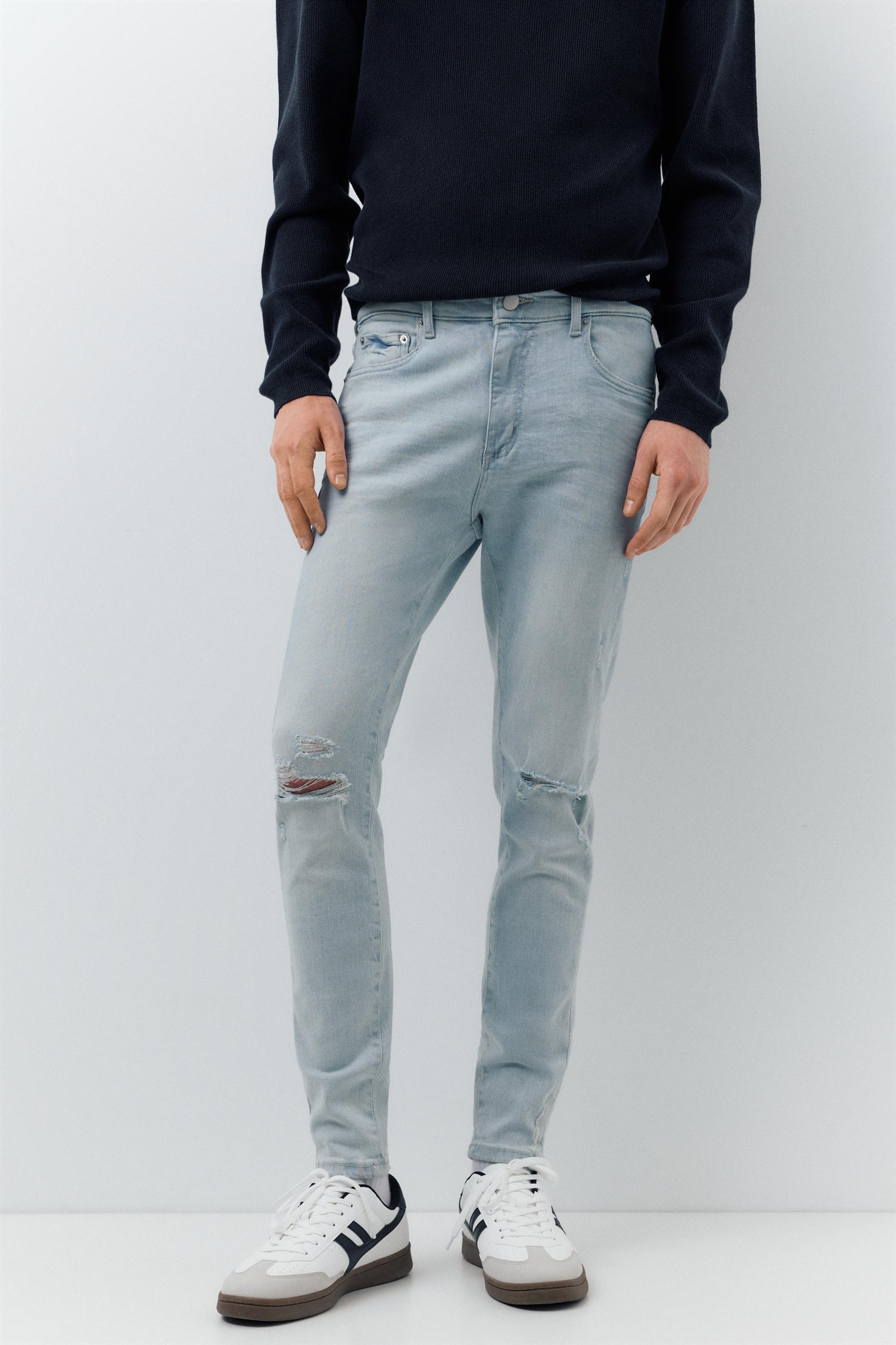 Ripped skinny jeans — Pale indigo