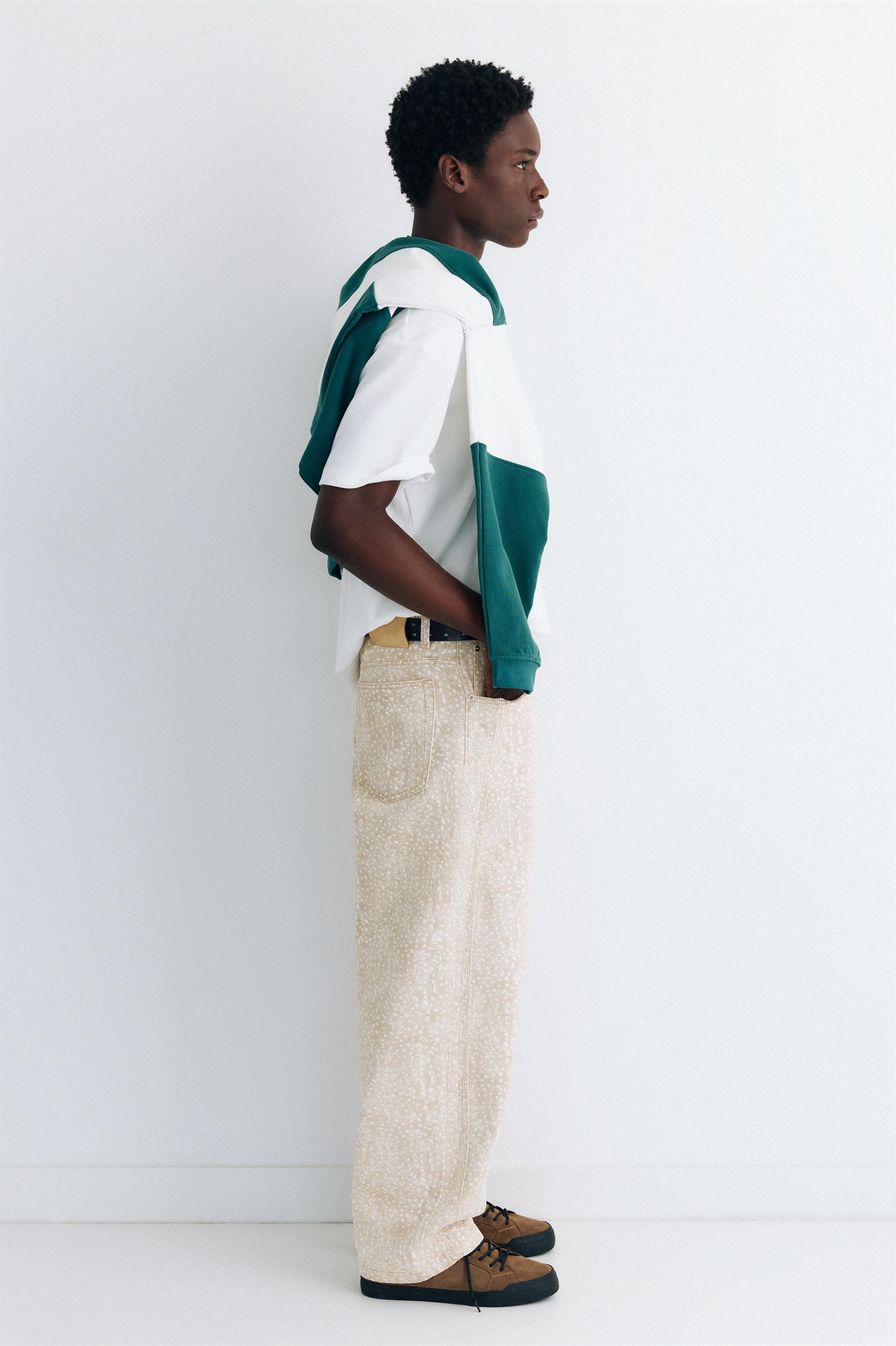 Animal print trousers — Beige