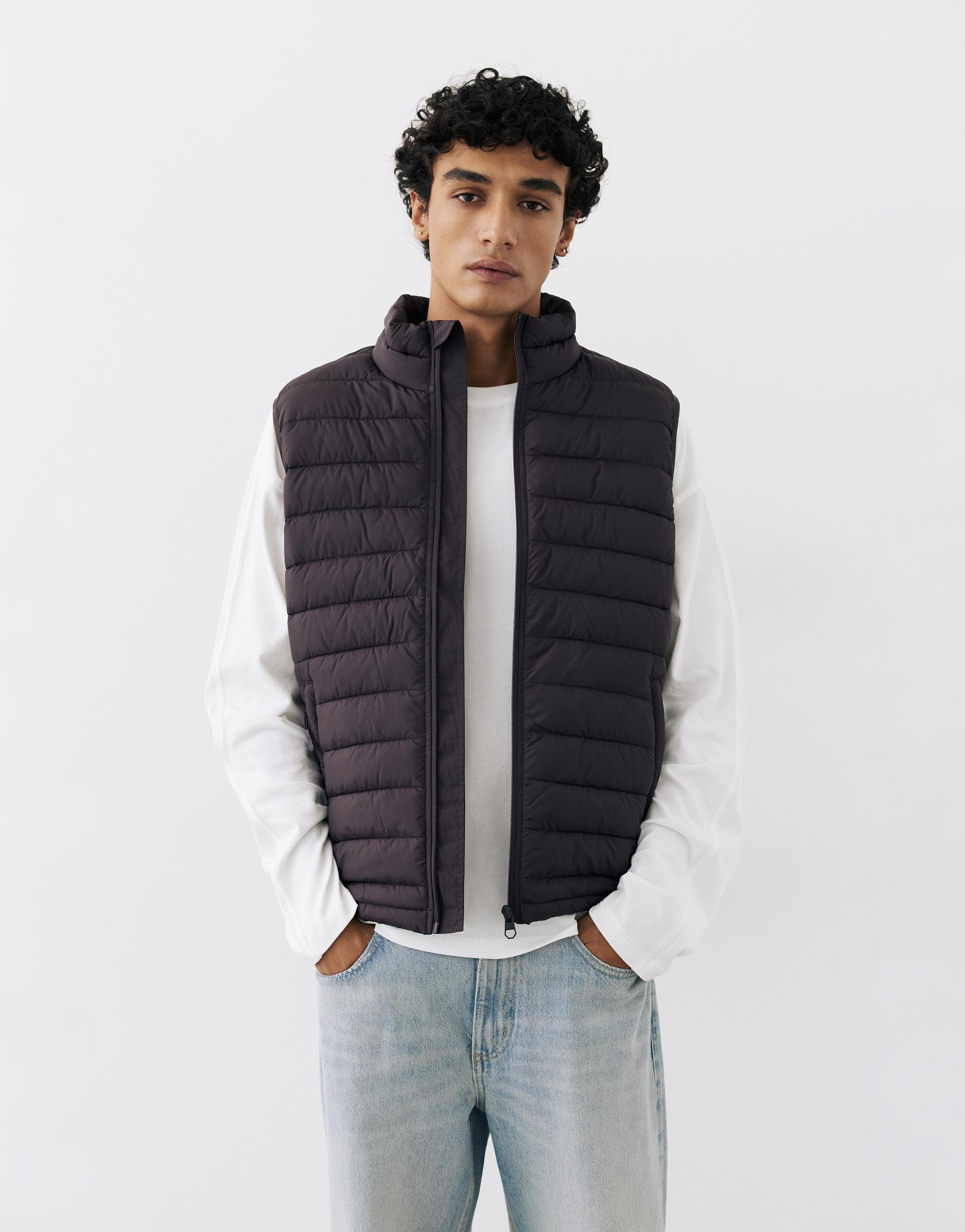 Quilted gilet — Dark brown