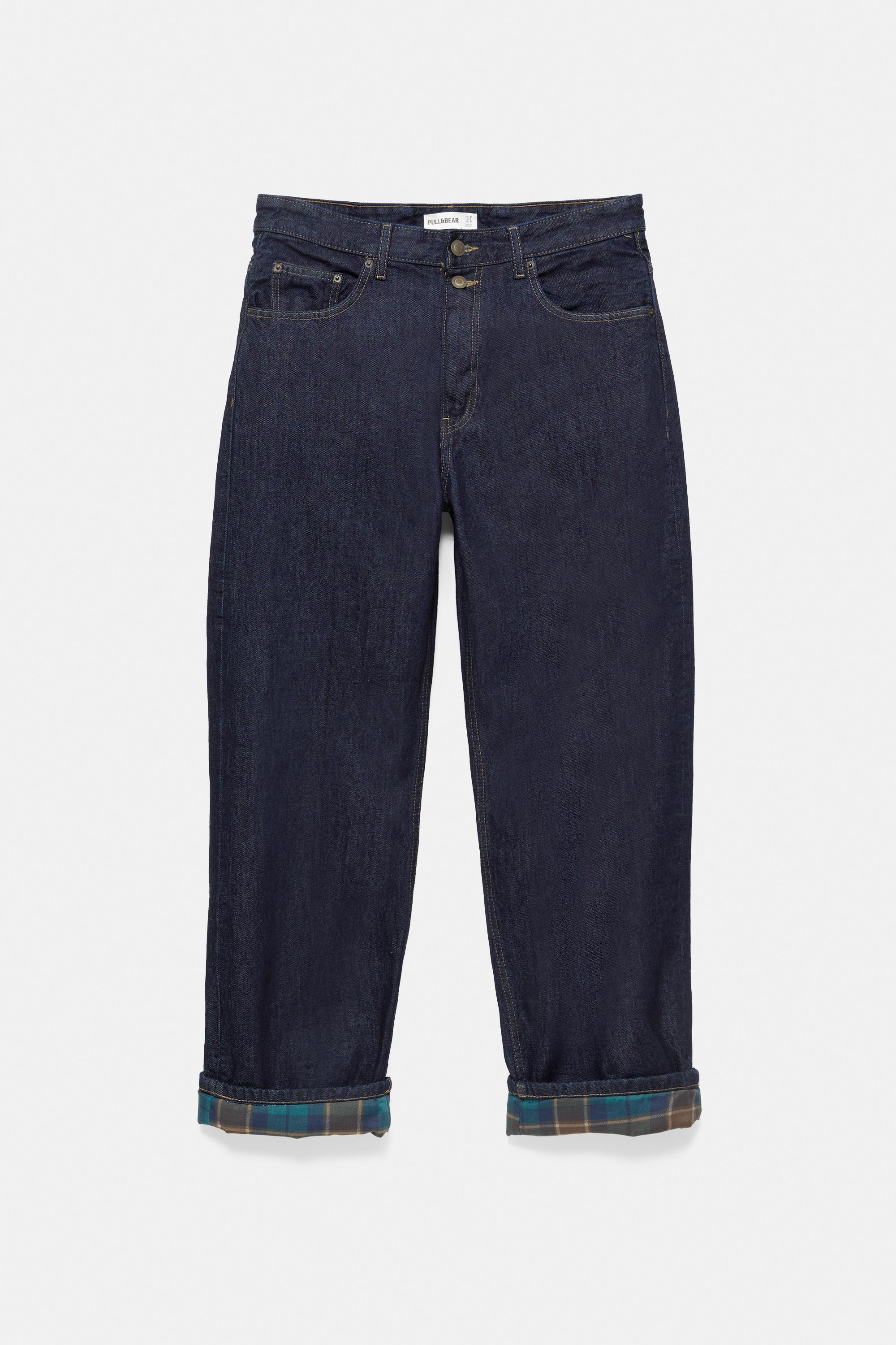 Pull&Bear Kareli paça devetli jean görsel 7