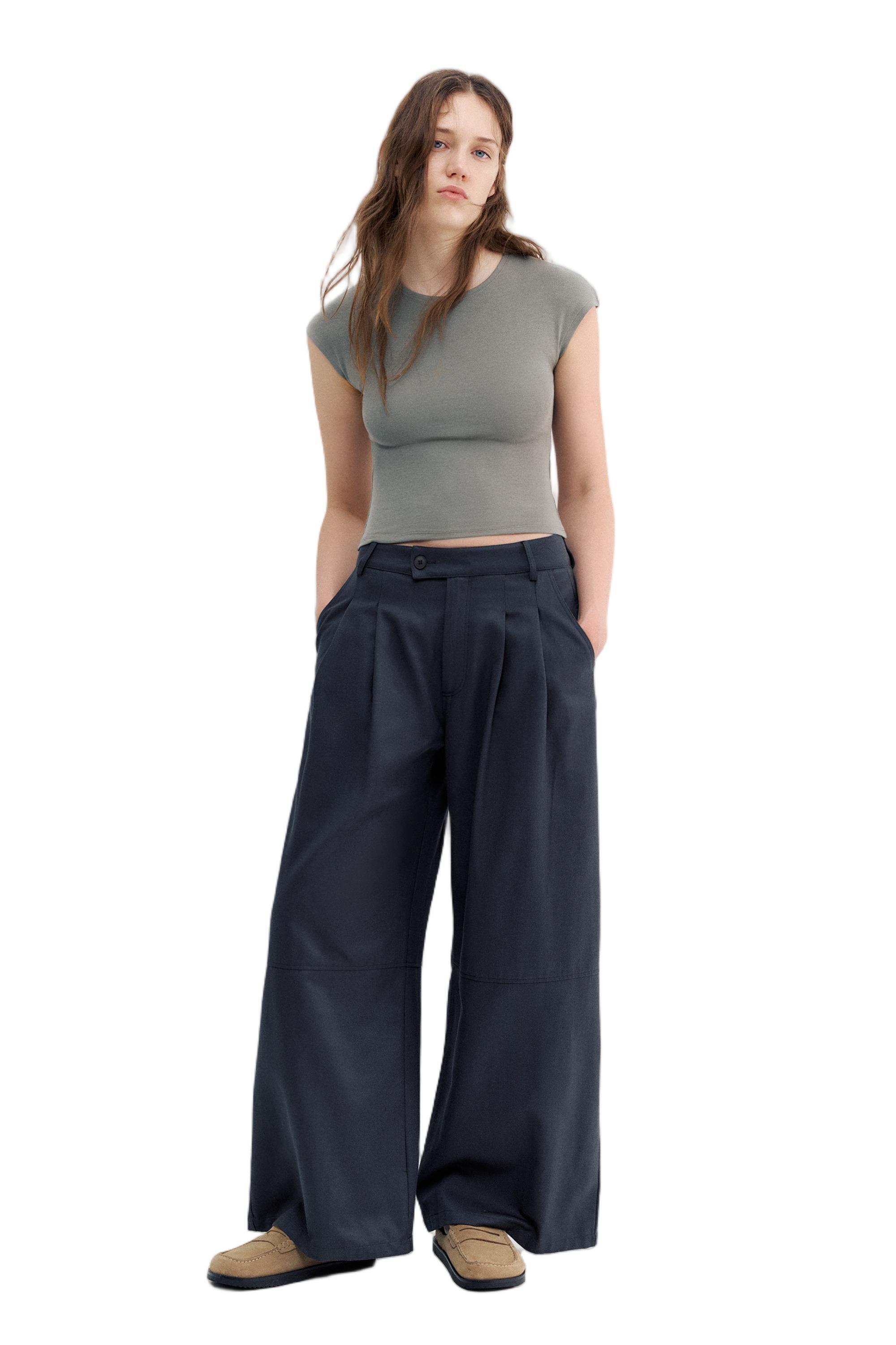 Dar Kesim Kısa Kollu Tişört - Görsel 103