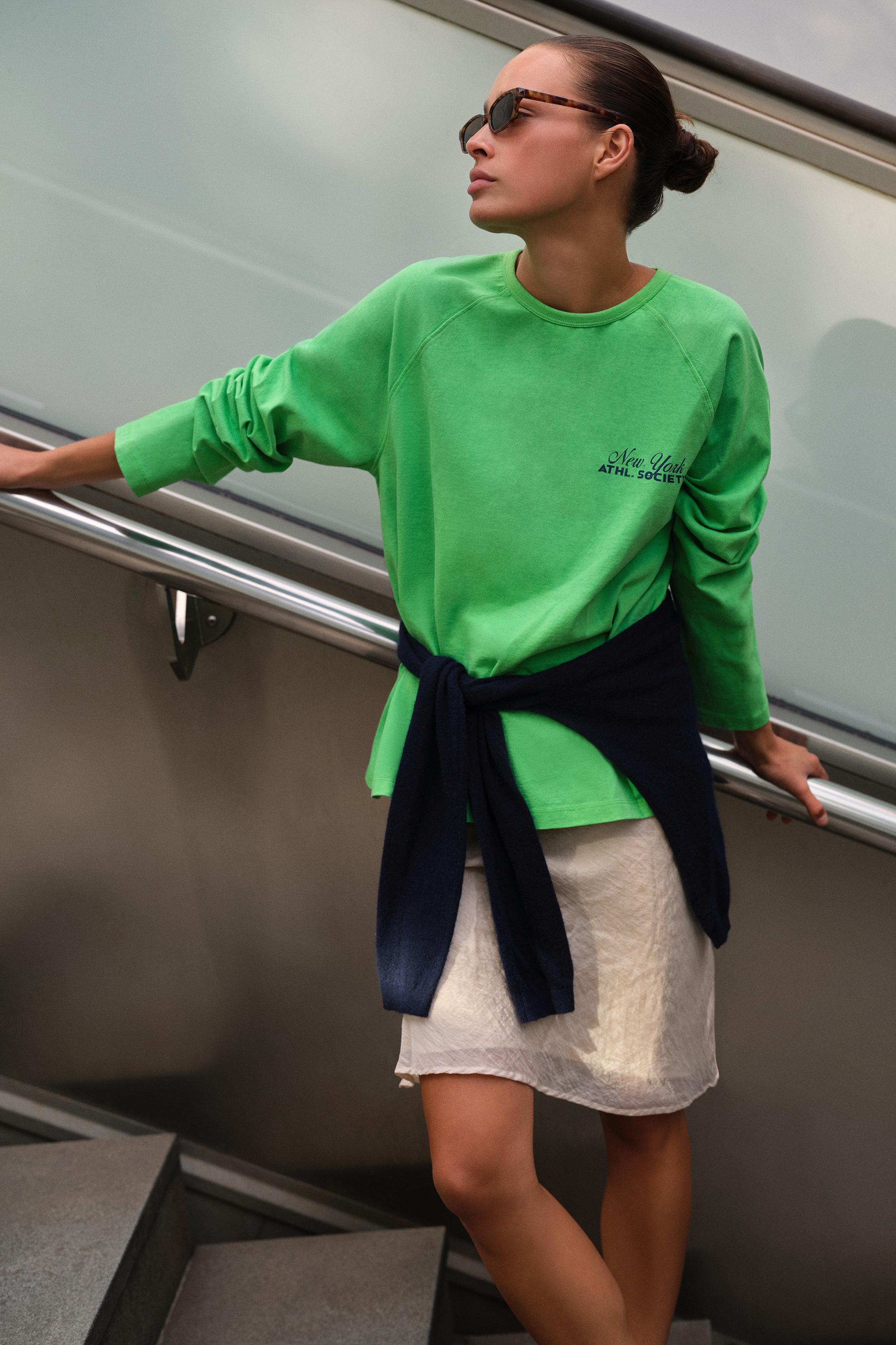 Raglan sleeve graphic T-shirt — Green