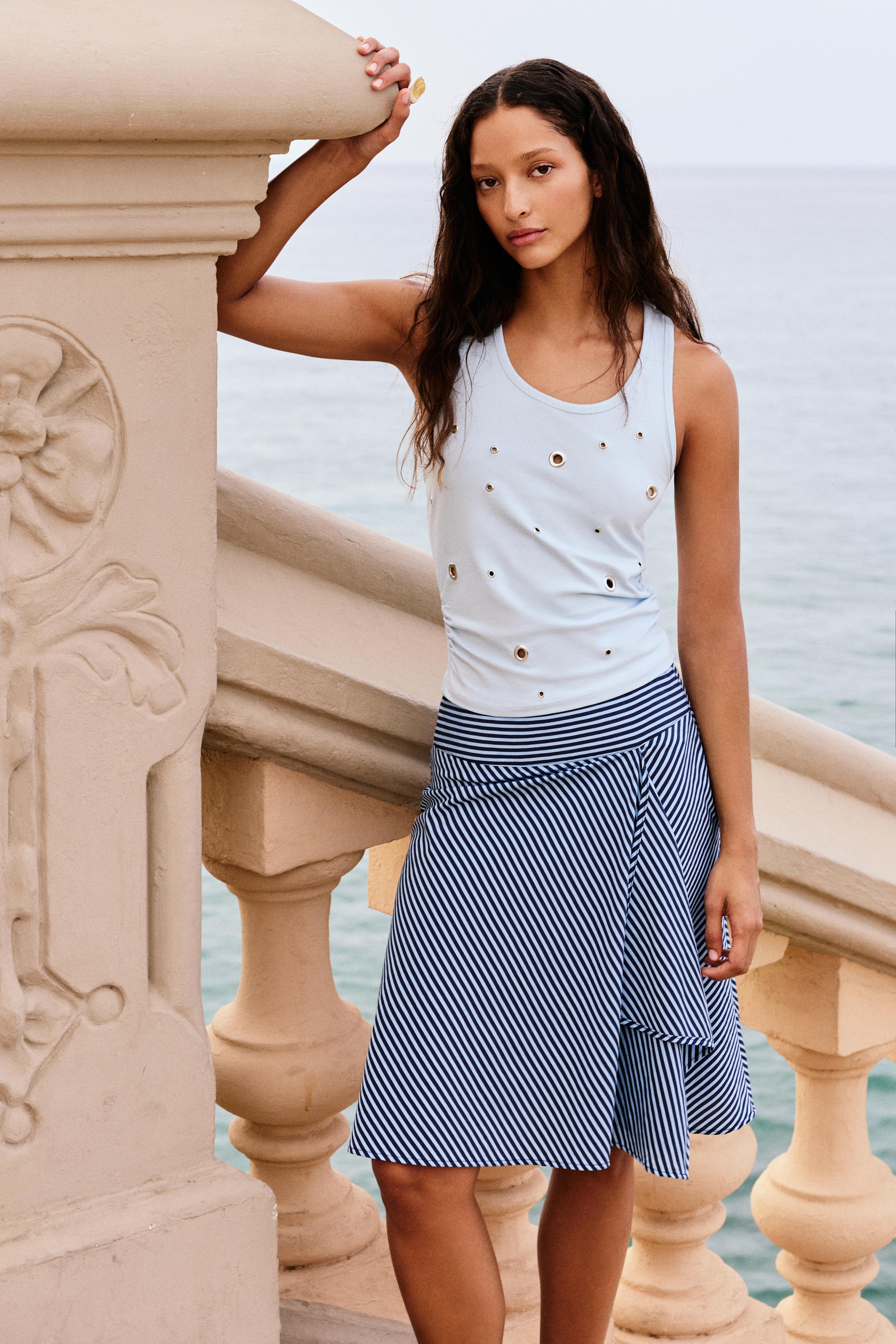 Striped skirt — Bluish navy