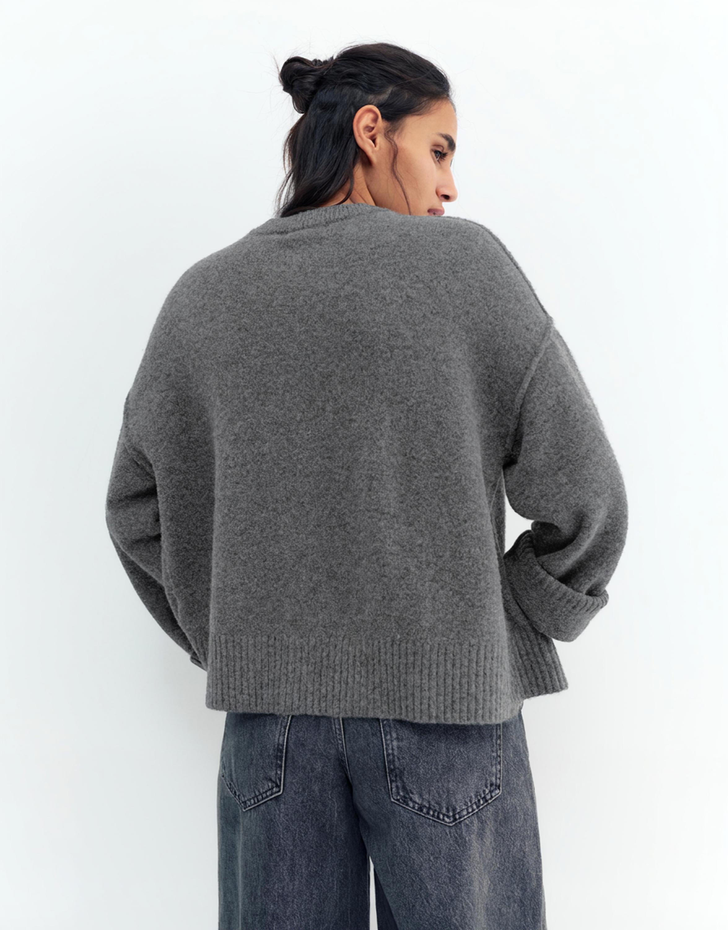 Soft knit cardigan — Anthracite grey