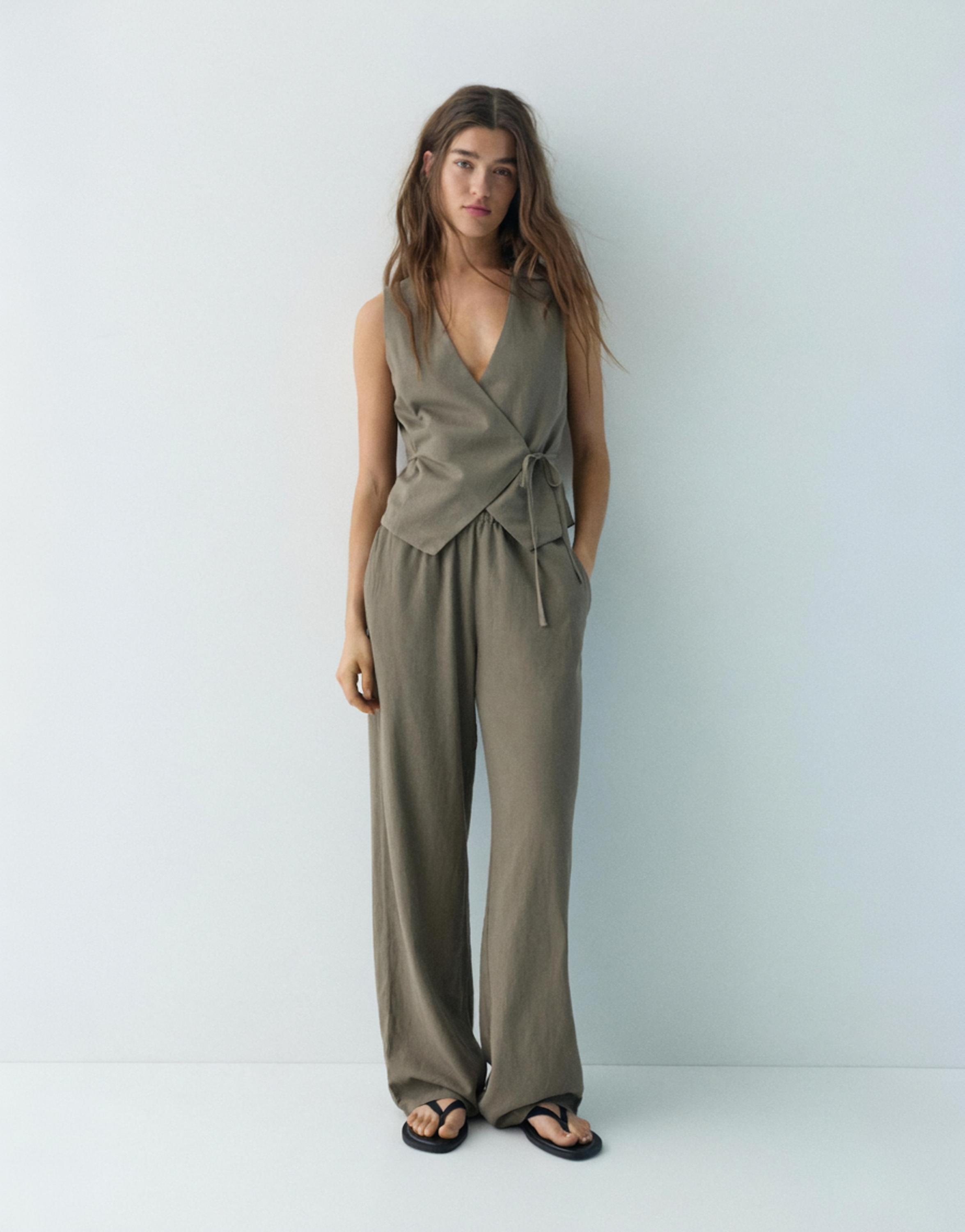 Rustik keten yelek - Görsel 11