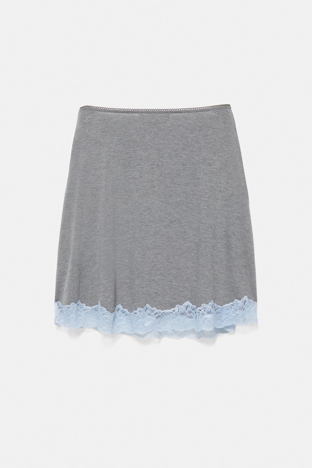 Contrast camisole mini skirt — Grey marl