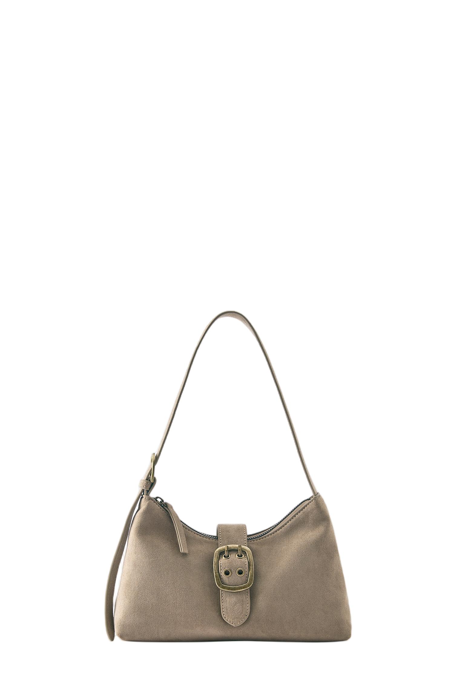 Buckle shoulder bag — Taupe