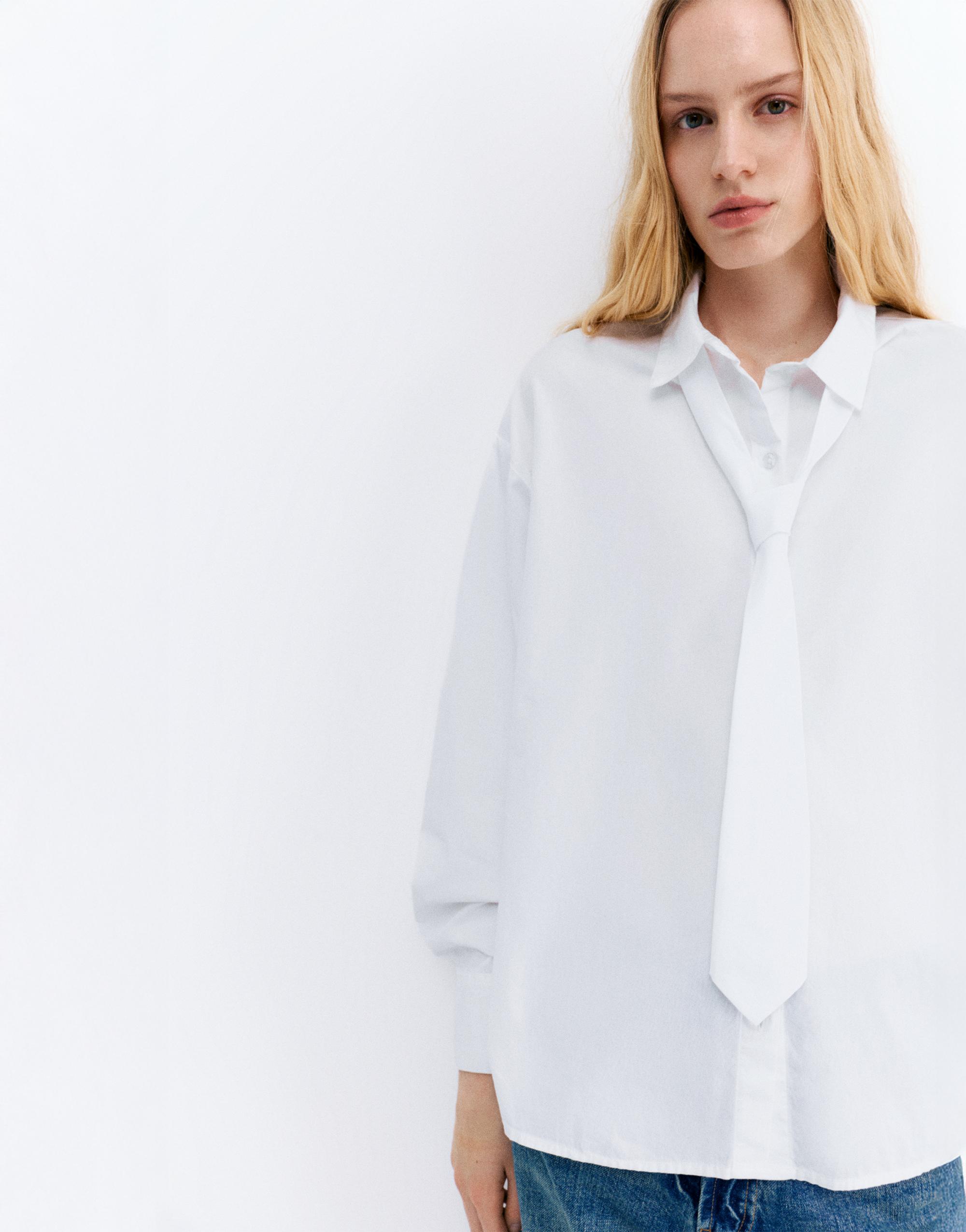 Kravatlı poplin gömlek - Görsel 34
