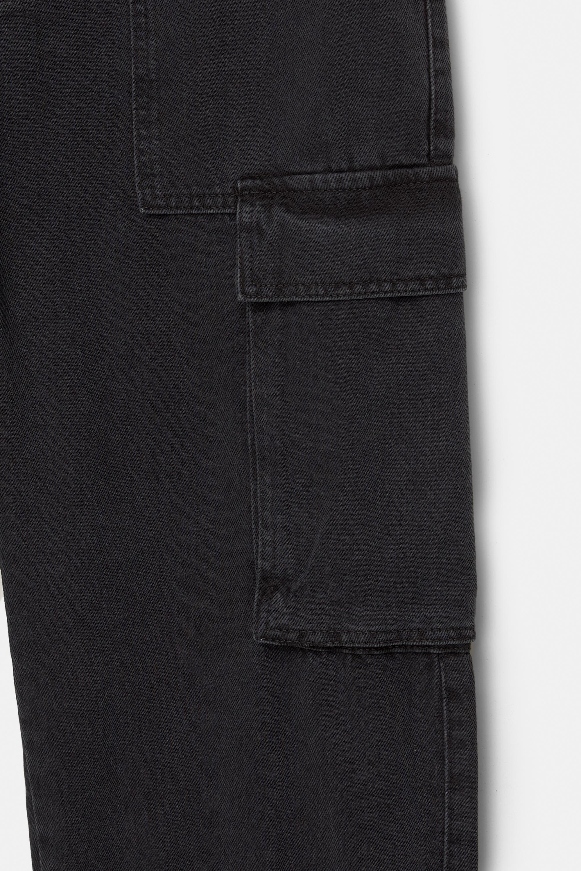 Baggy cargo jeans — Faded black