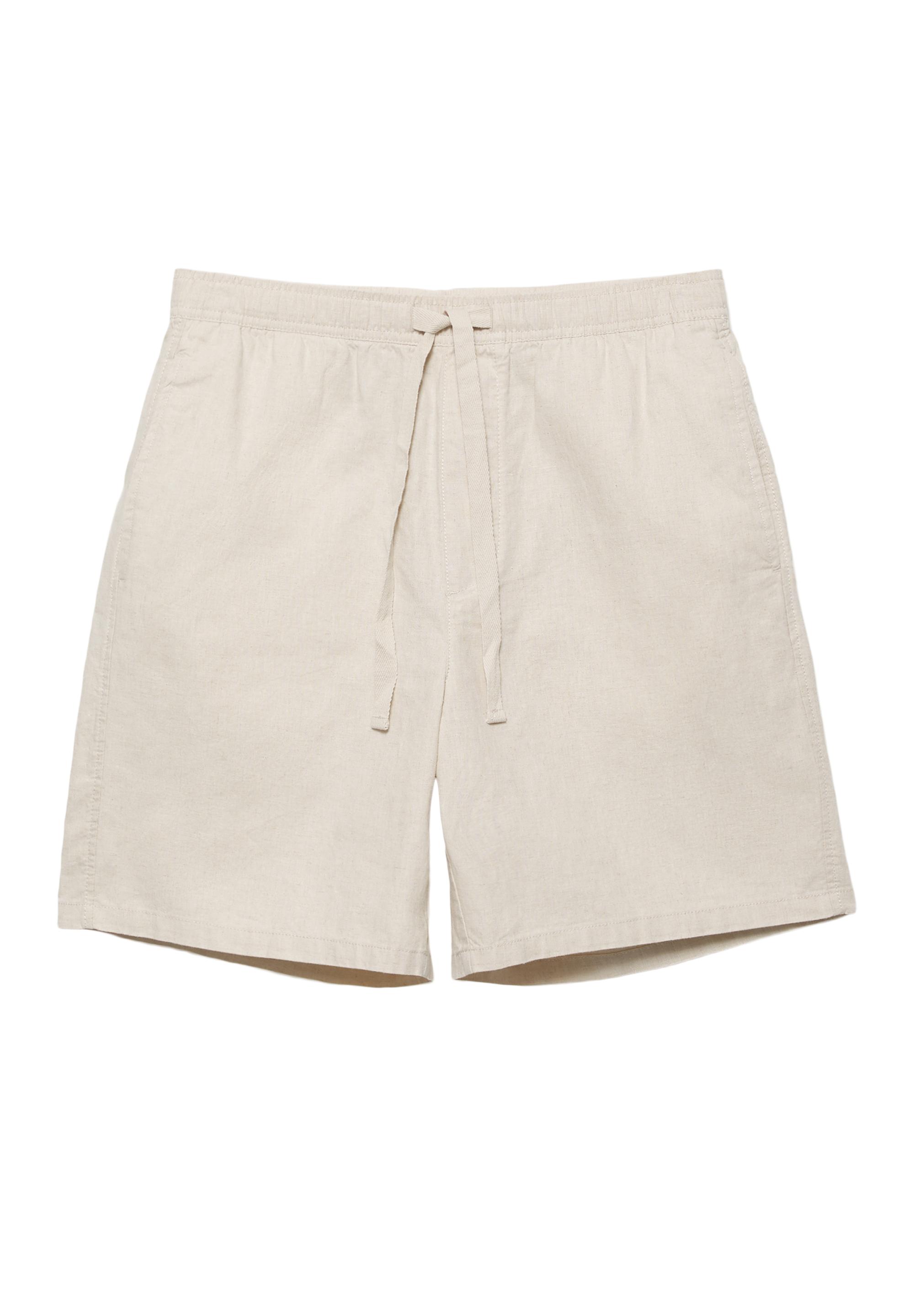 Linen blend Bermuda joggers — Beige