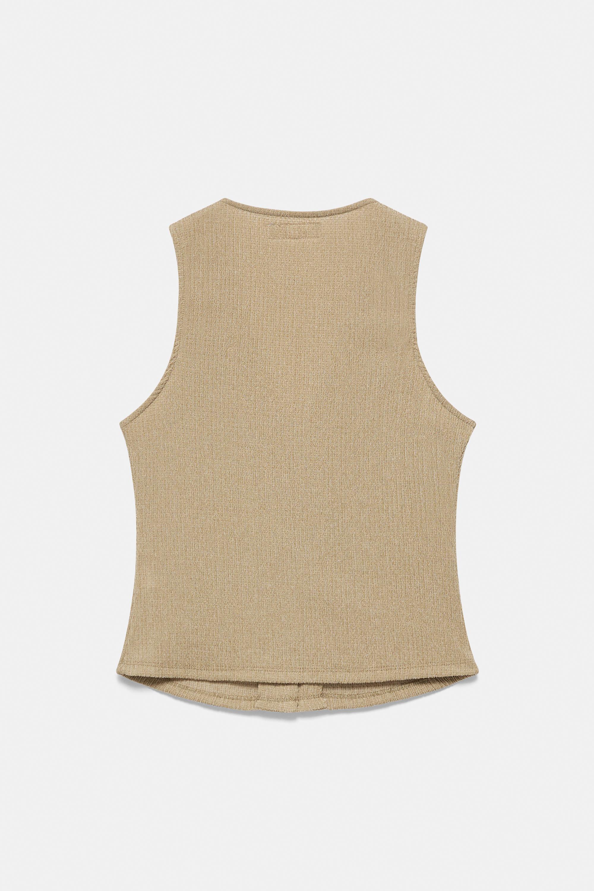 Crepe vest — Khaki