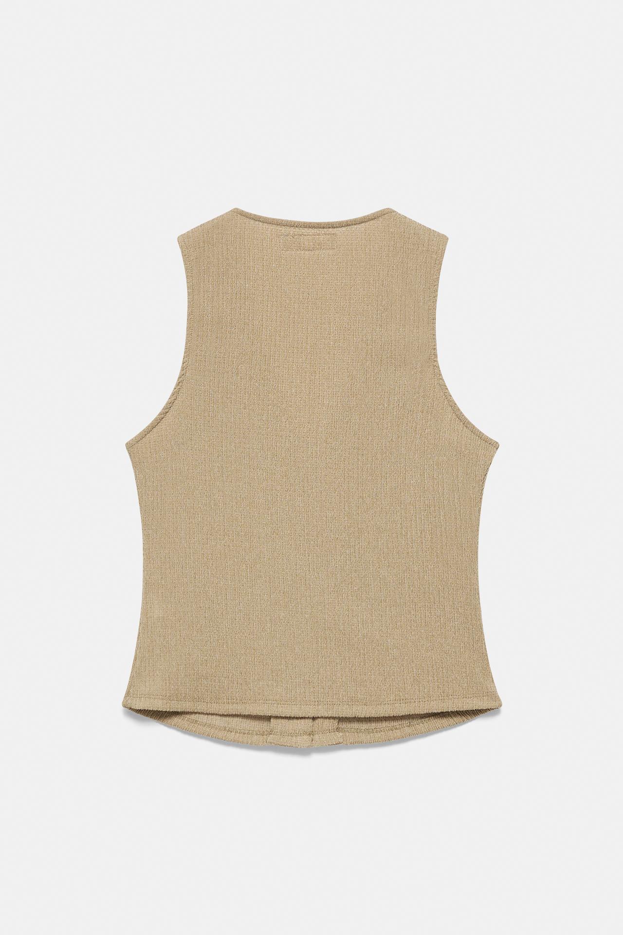 Crepe vest — Khaki