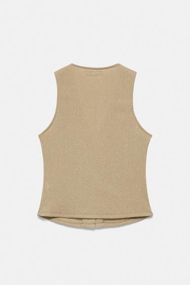 Crepe vest — Khaki 6