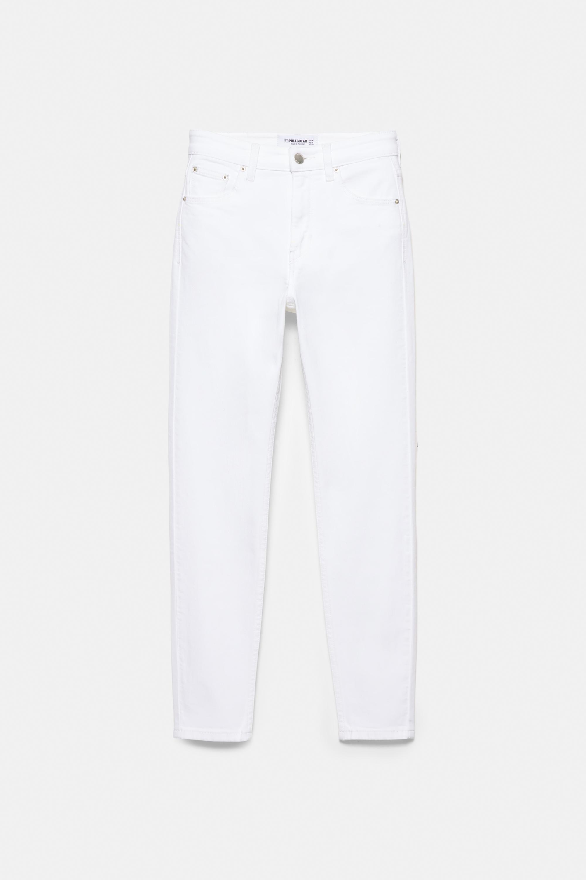 High-waist skinny jeans — Bright white