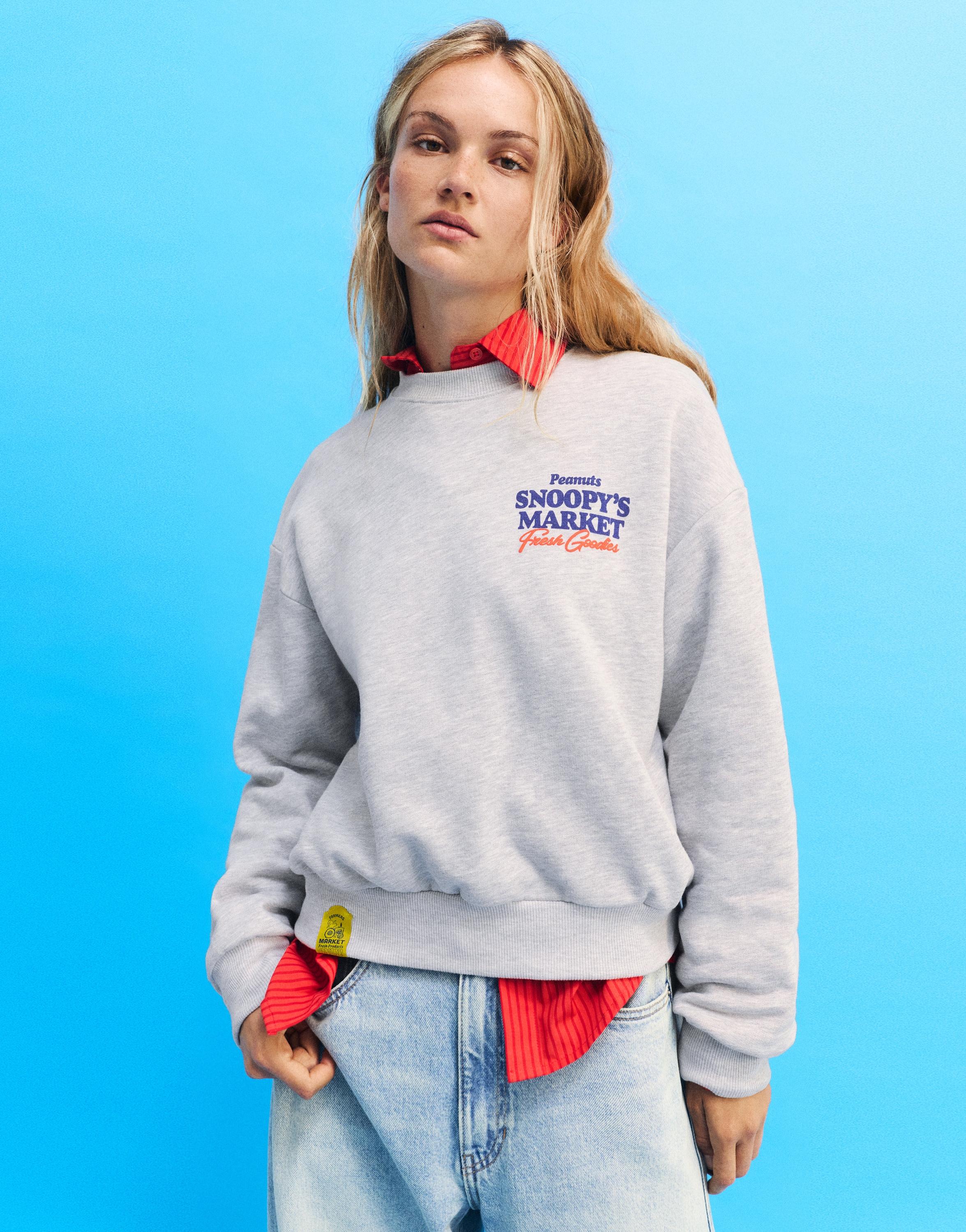 Pull&Bear Snoopy bisiklet yaka sweatshirt görsel 2