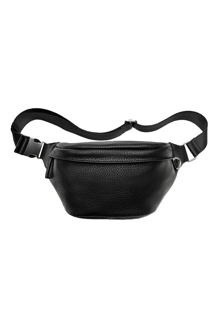 Textured belt bag — Black