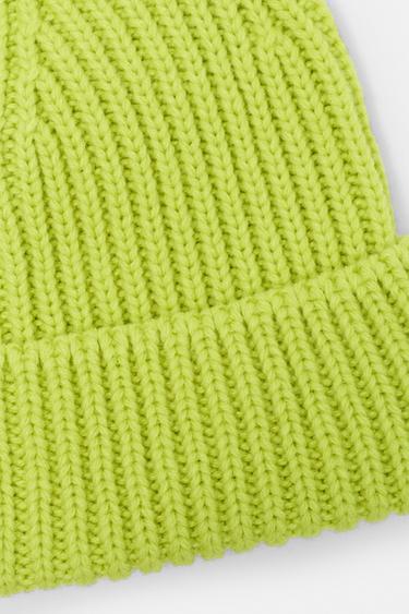 Chunky knit beanie — Lime 4