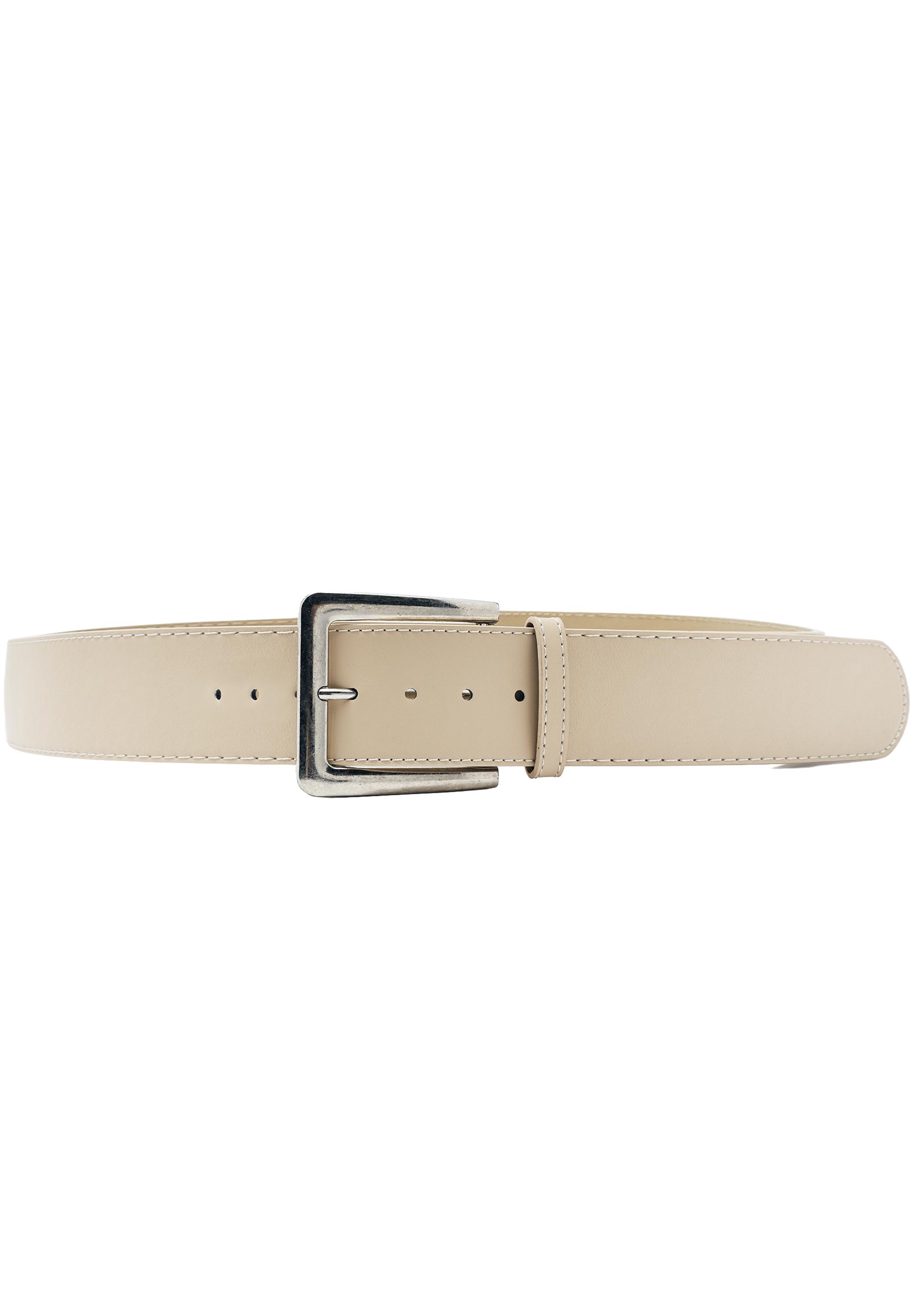 Leather effect belt — Cream