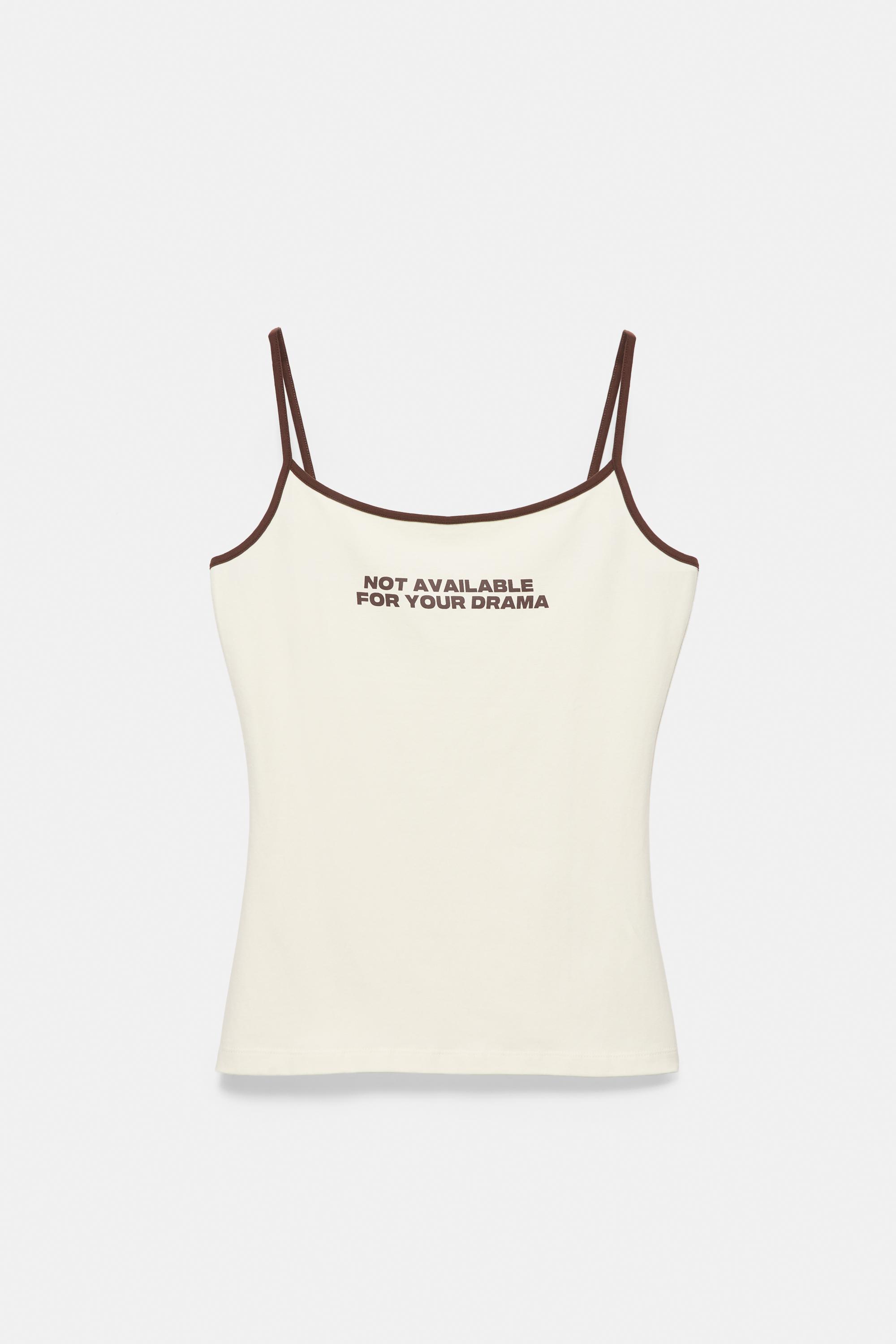 Strappy top with text — Vanilla
