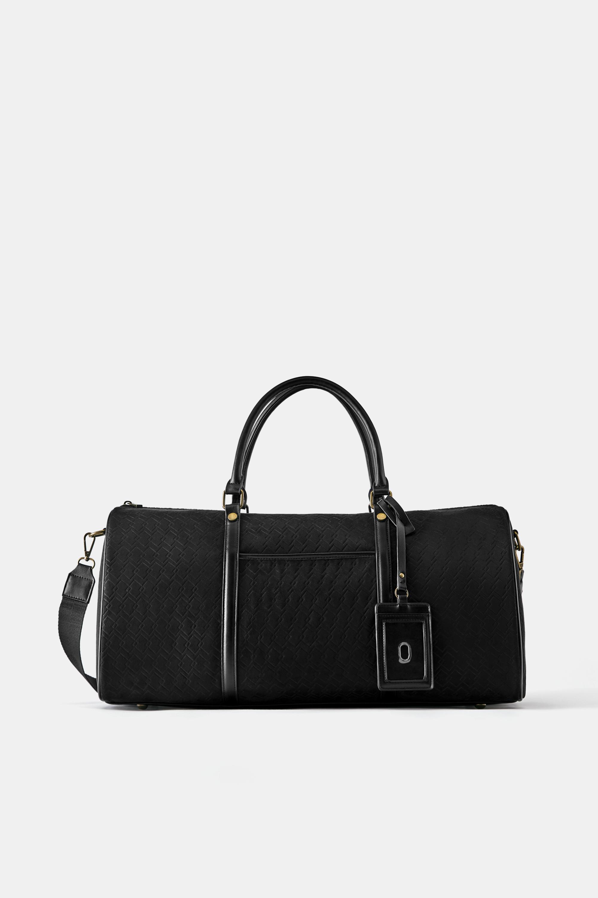 Embellished embossed bowling bag — Black
