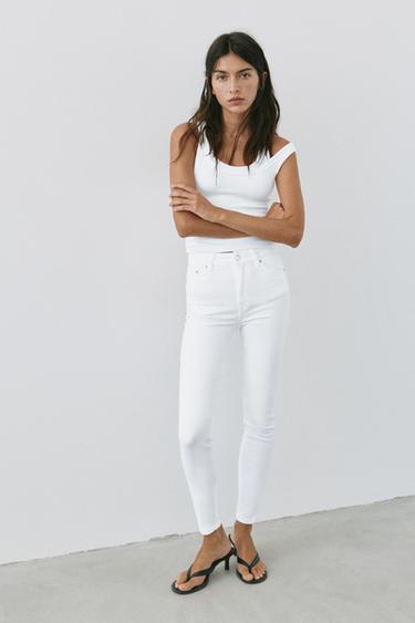 High-waist skinny jeans — Bright white 3