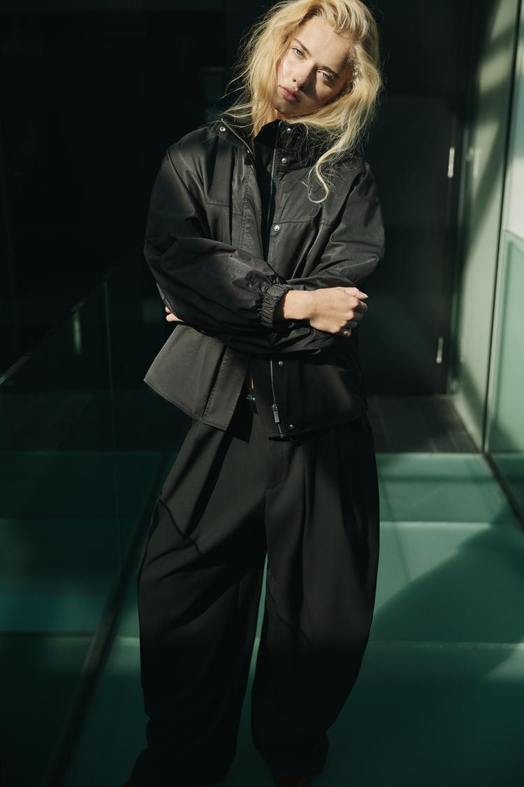 Gathered waist jacket — Black