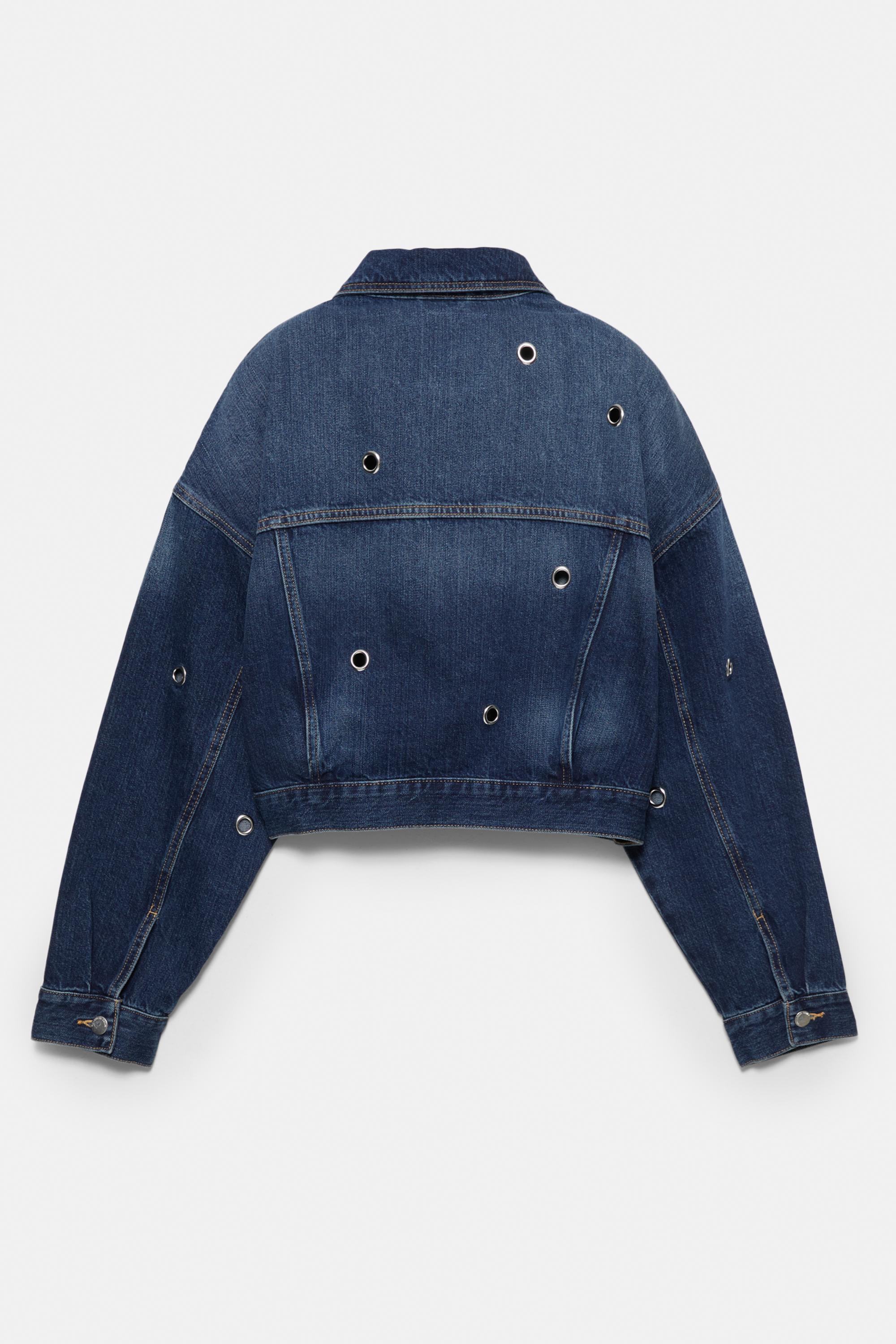 Delikli denim ceket