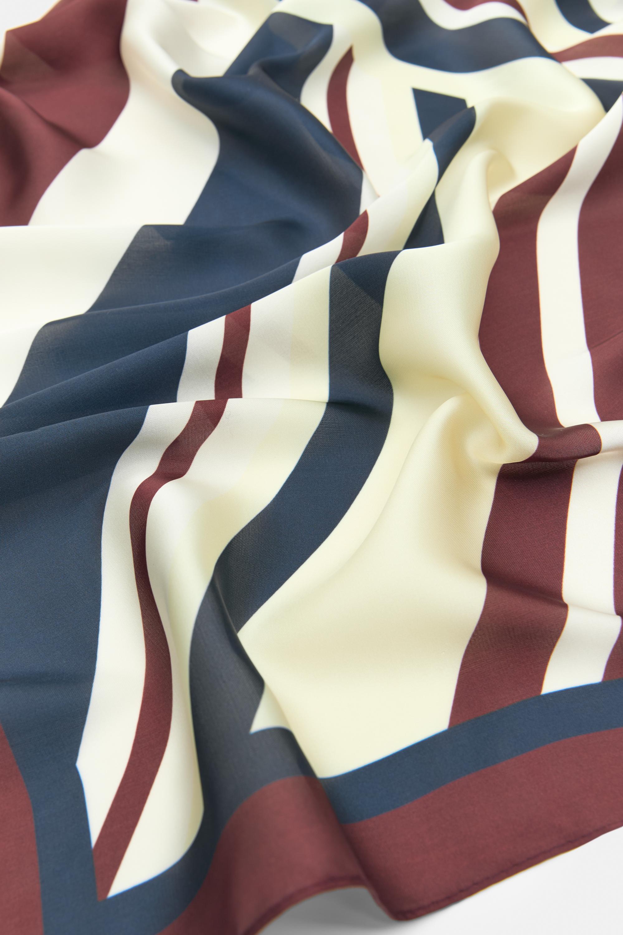 Saten çizgili fular