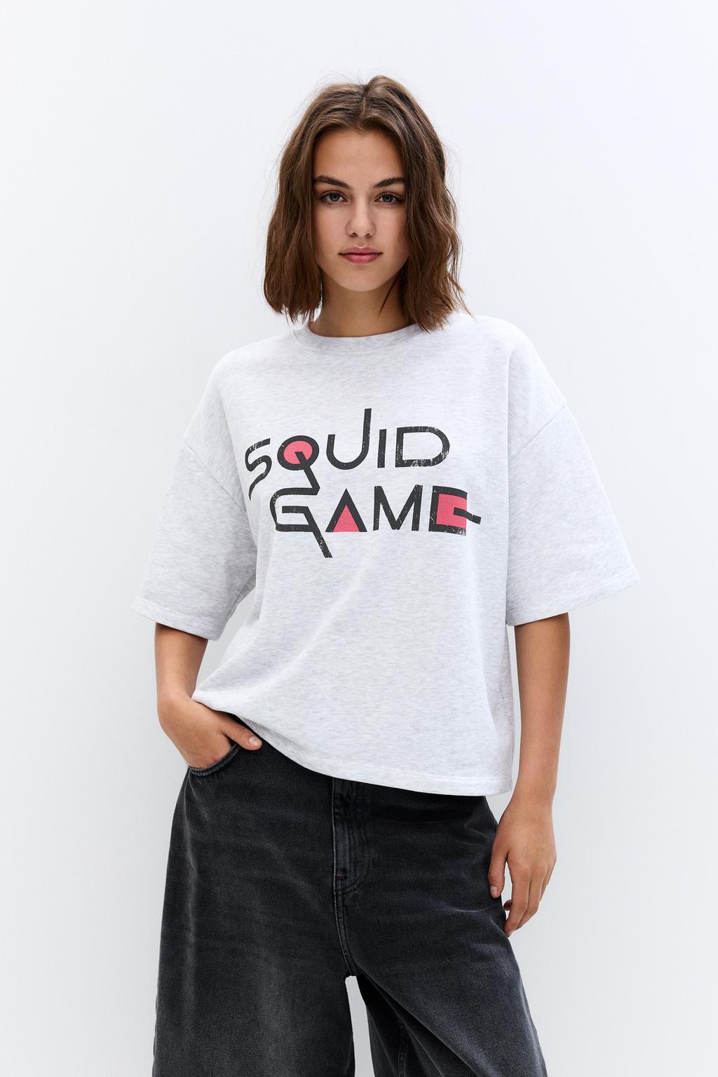 Squid Game Front Man Big Face Logo T-shirt Imprimé Au Dos