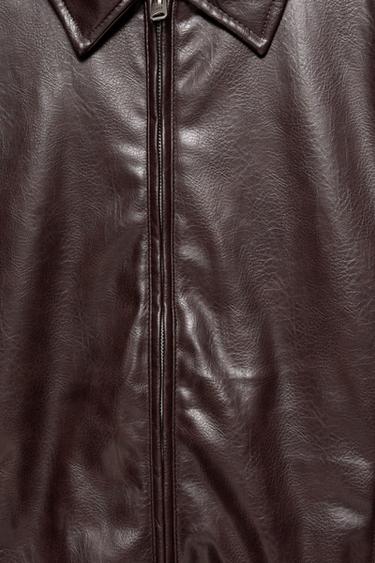 Leather-effect jacket — Dark maroon 7